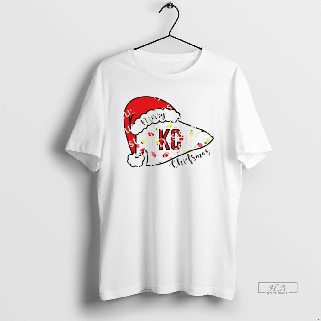 Official Merry Chiefsmas Santa Hat Kansas City Chiefs Christmas Shirt Hoodie Sweatshirt | PurePodTees.com