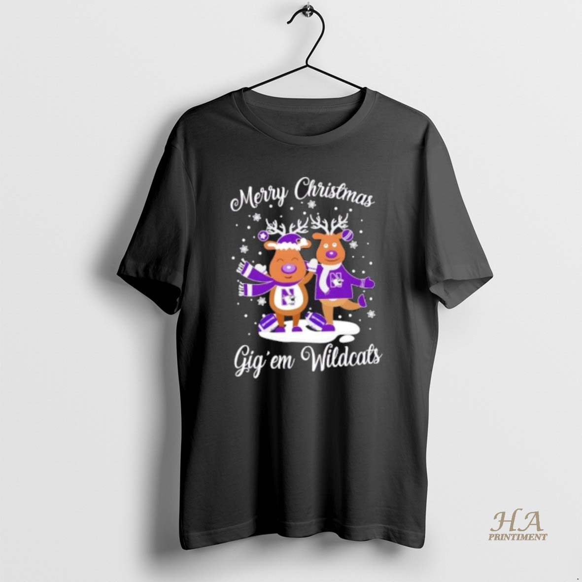 Official Merry Christmas Gig Em Northwestern Wildcats Football Shirt Hoodie Sweatshirt | PurePodTees.com