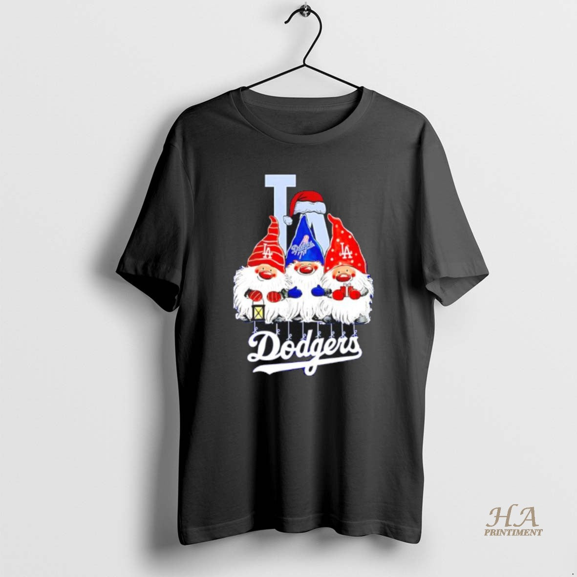 Official Merry Christmas Gnome La Dodgers Black Shirt Hoodie Sweatshirt | PurePodTees.com