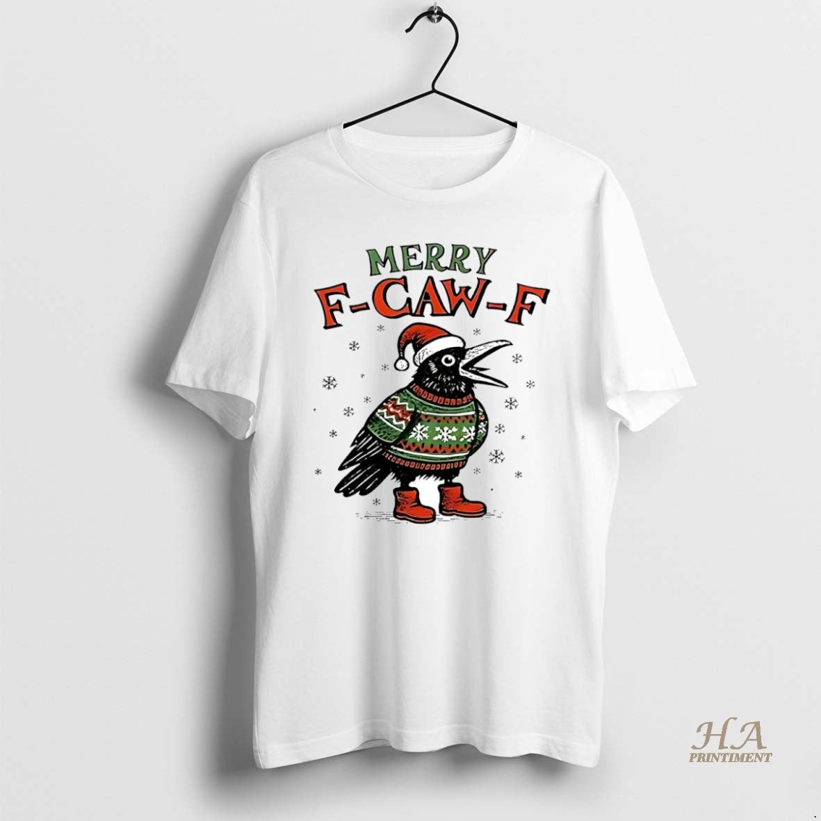 Official Merry F Caw F 2025 Christmas Circle Shirt Hoodie Sweatshirt | PurePodTees.com