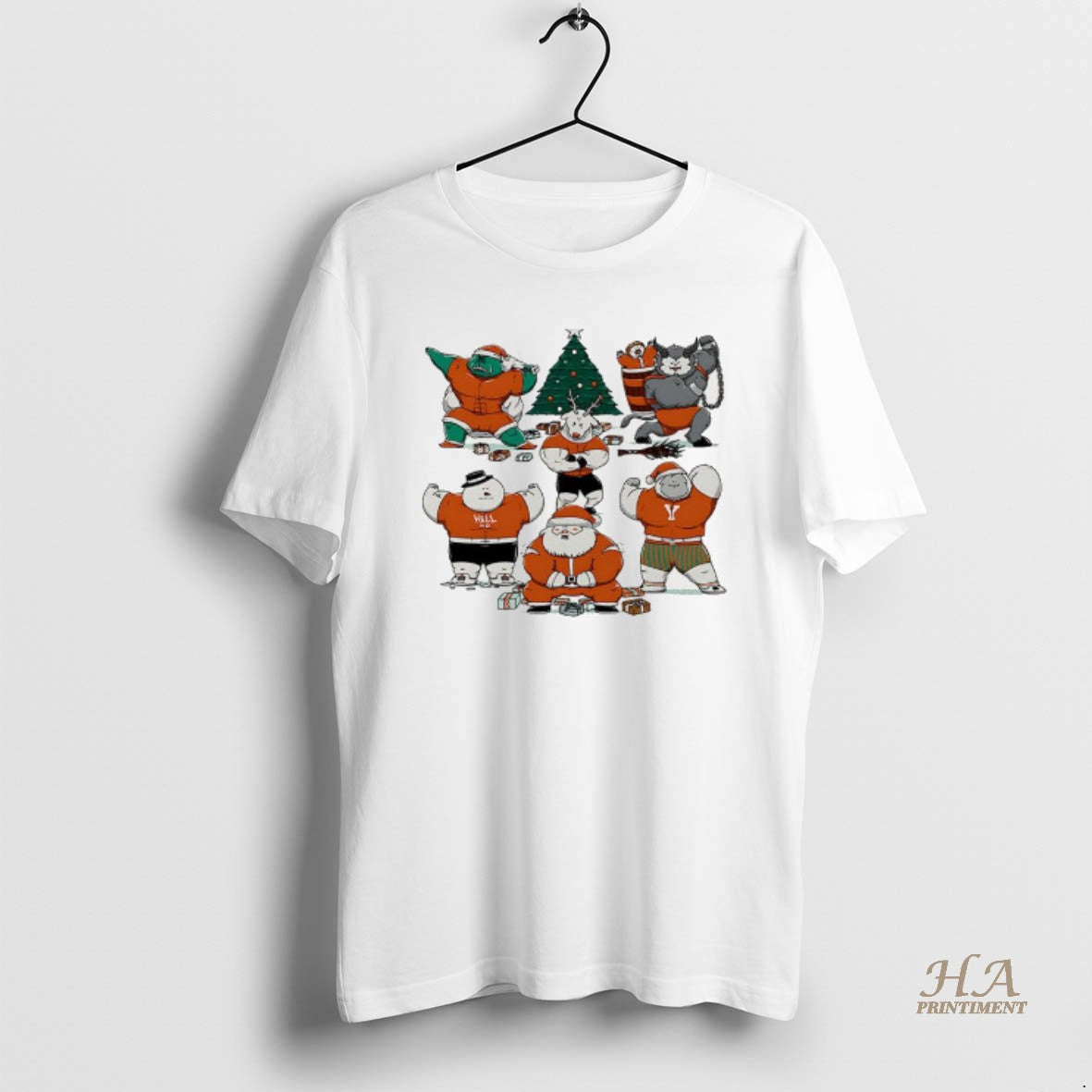 Official Merry Muscular Christmas Characters Shirt Hoodie Sweatshirt | PurePodTees.com