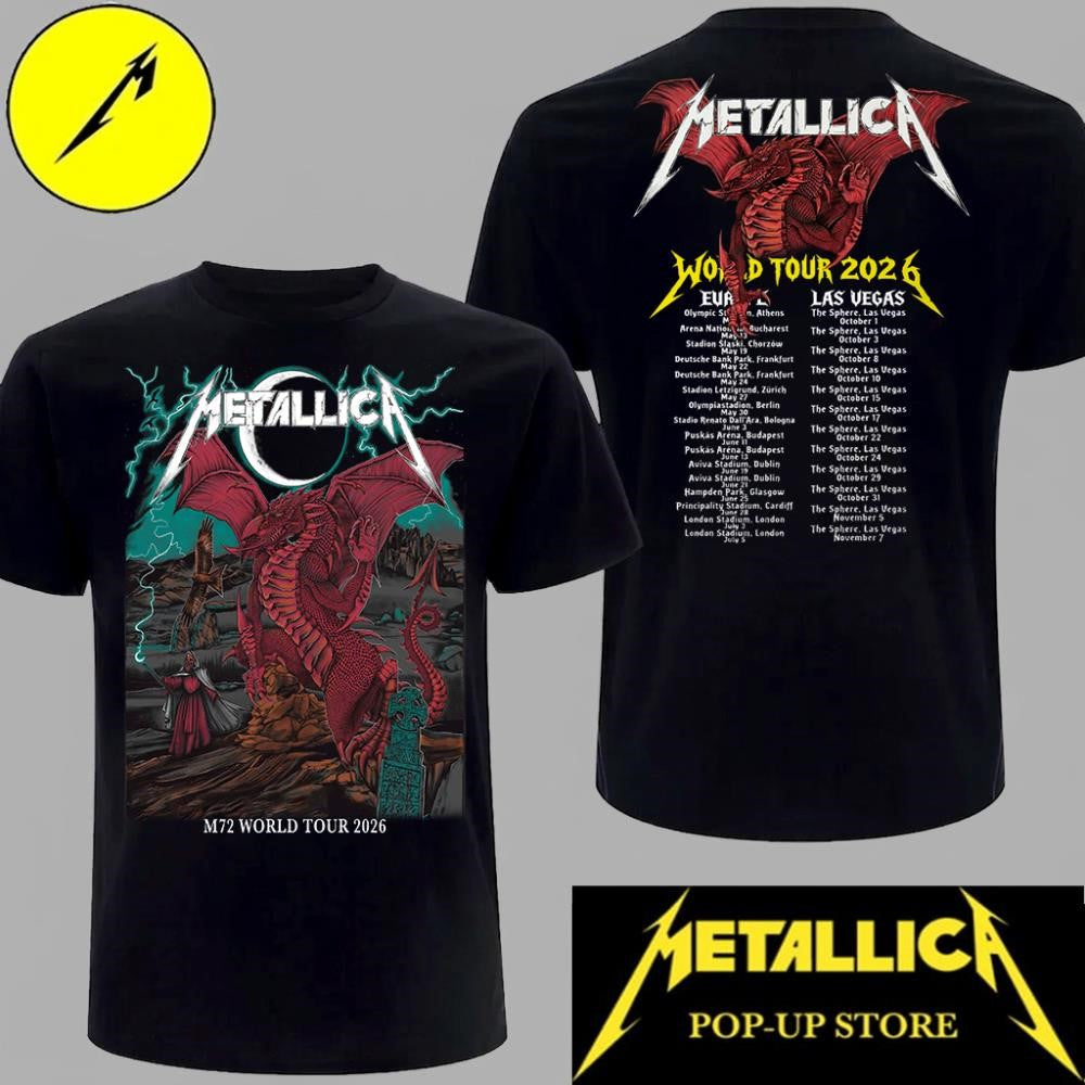 Metallica Cardiff 2026 Dragon Edition Concert Tee – Principality Stadium Exclusive