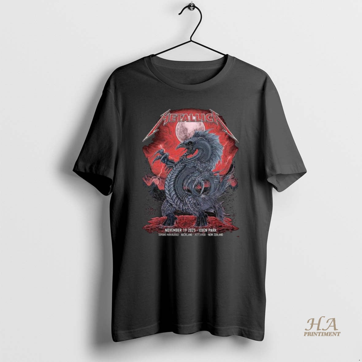 Official Metallica M72 Auckland New Zealand On November 19 2025 The Blood Moon Dragon Long Shirt Hoodie Sweatshirt