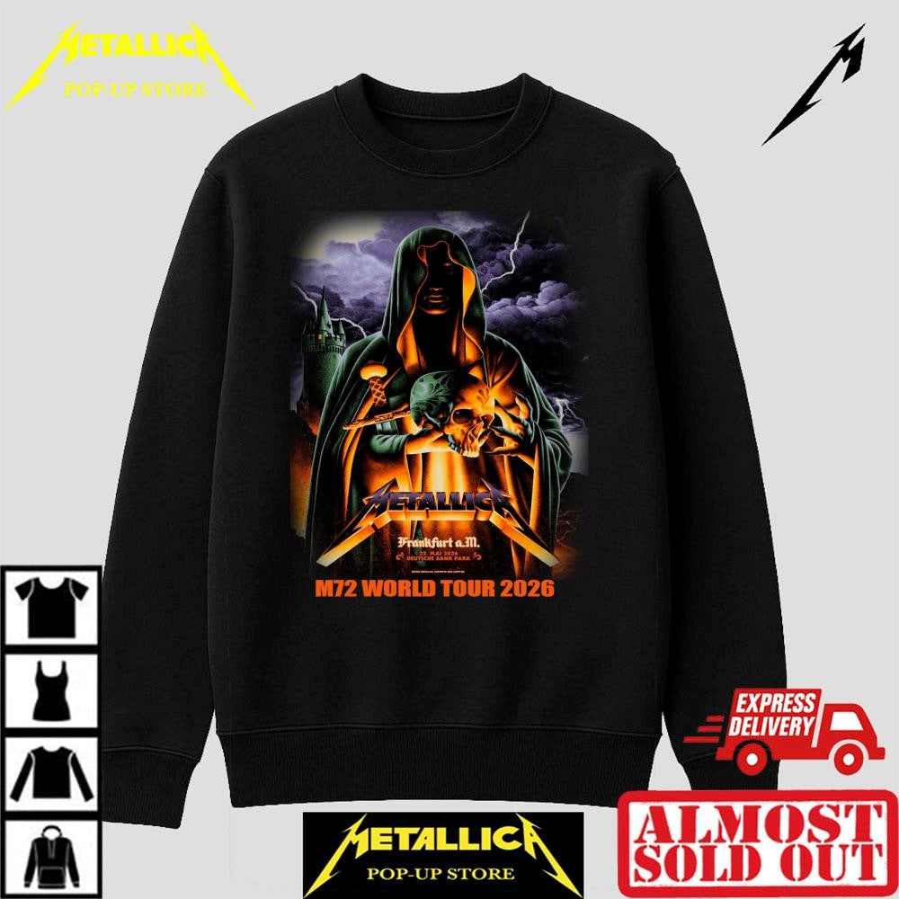 Metallica M72 Heavy Metal Tour Frankfurt Shirt – May 22 And 24 Deutsche Bank Park Germany Tee