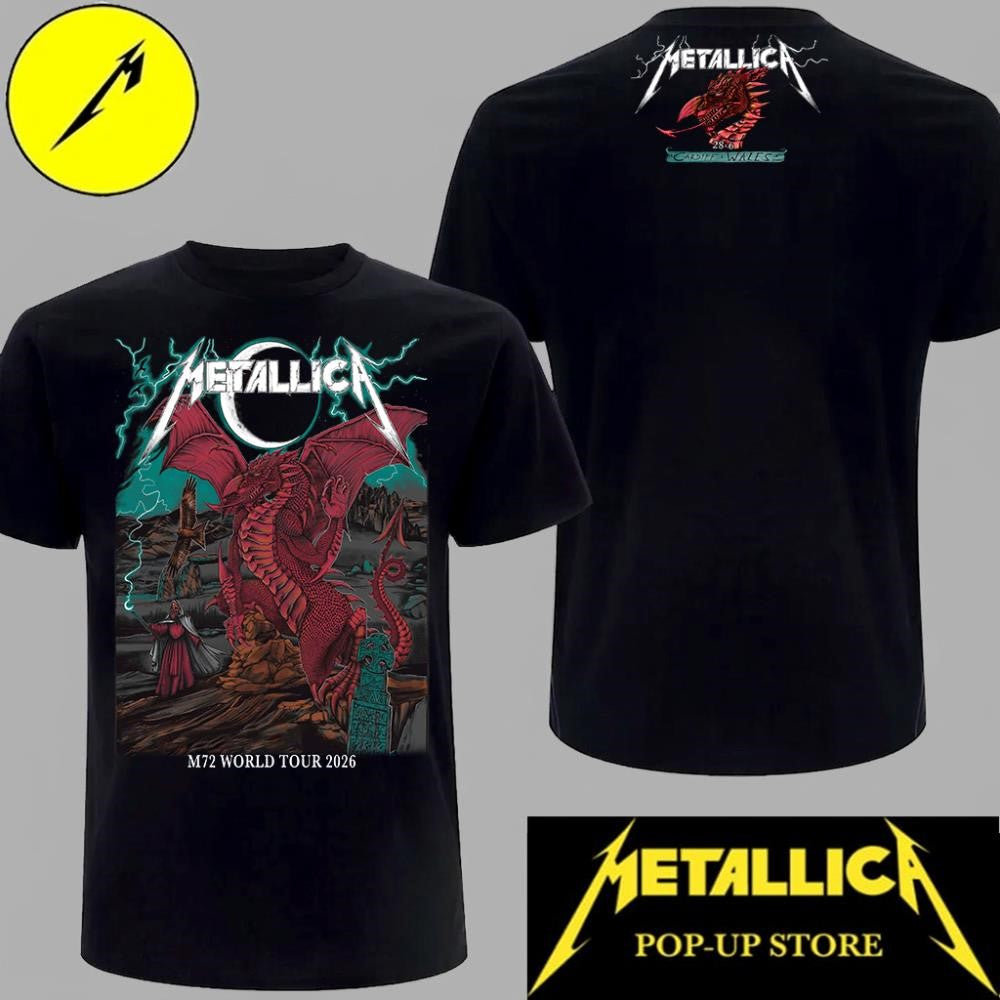 Metallica M72 Tour Cardiff Dragon Concert Tee 2026