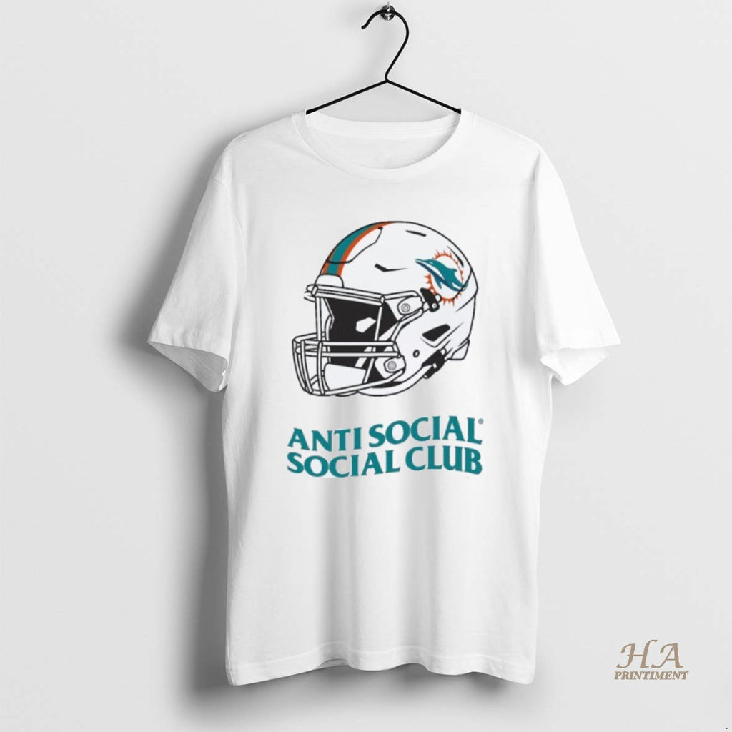 Official Miami Dolphins Anti Social Social Club Helmet Shirt Hoodie Sweatshirt | PurePodTees.com