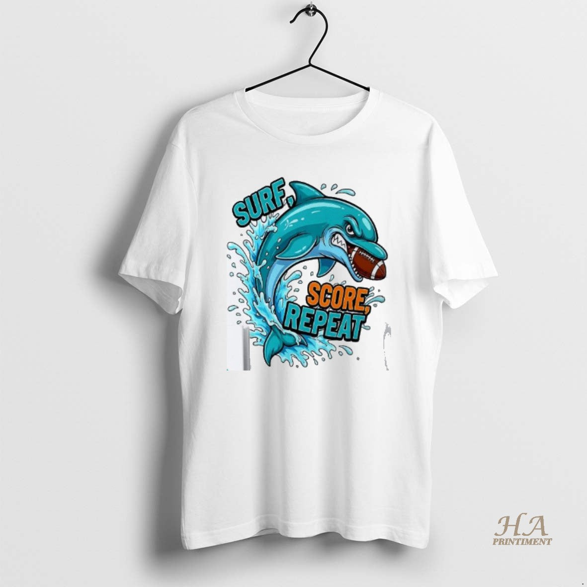Official Miami Dolphins Football Surf Score Repeat Mascot Shirt Hoodie Sweatshirt | PurePodTees.com