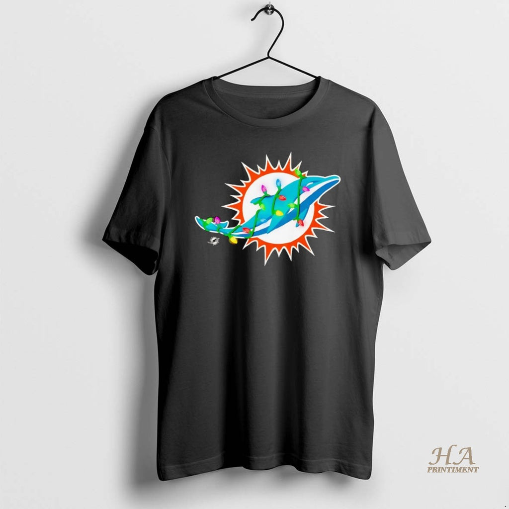 Official Miami Dolphins Logo Christmas Light Shirt Hoodie Sweatshirt | PurePodTees.com