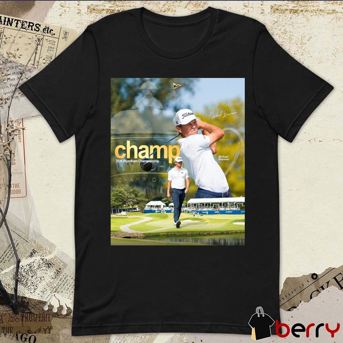 Michael Brennan Wake Forest Men’s Golf Champ 2026 Wyndham Championship Poster t-shirt