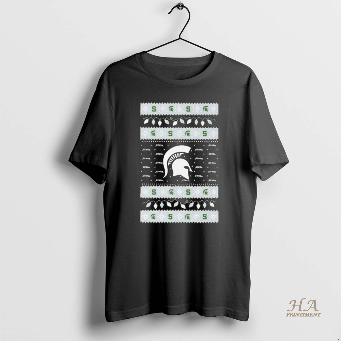 Official Michigan State Spartans Ugly Christmas Light Shirt Hoodie Sweatshirt | PurePodTees.com