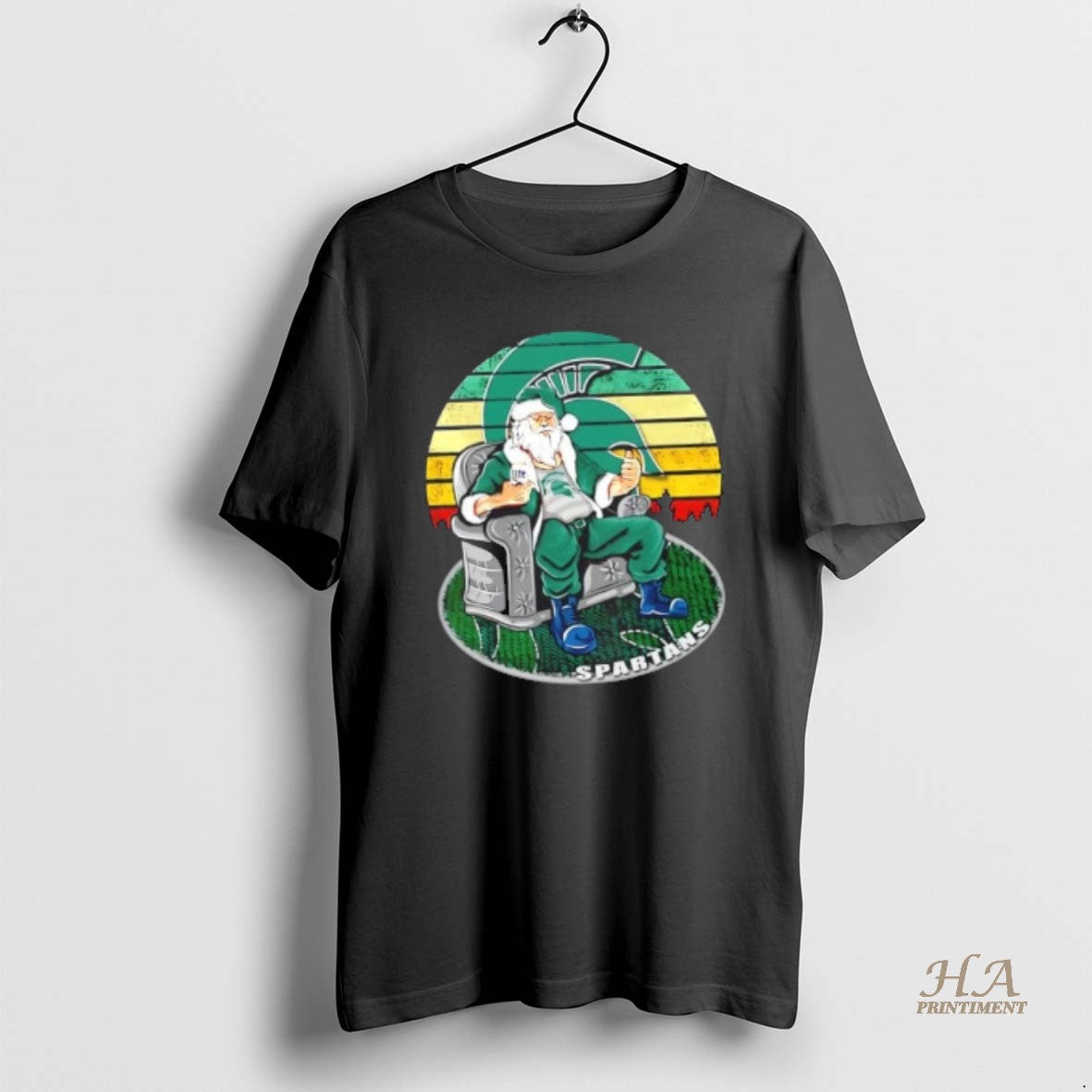 Official Michigan State Spartans X Santa Claus Christmas Vintage Shirt Hoodie Sweatshirt | PurePodTees.com