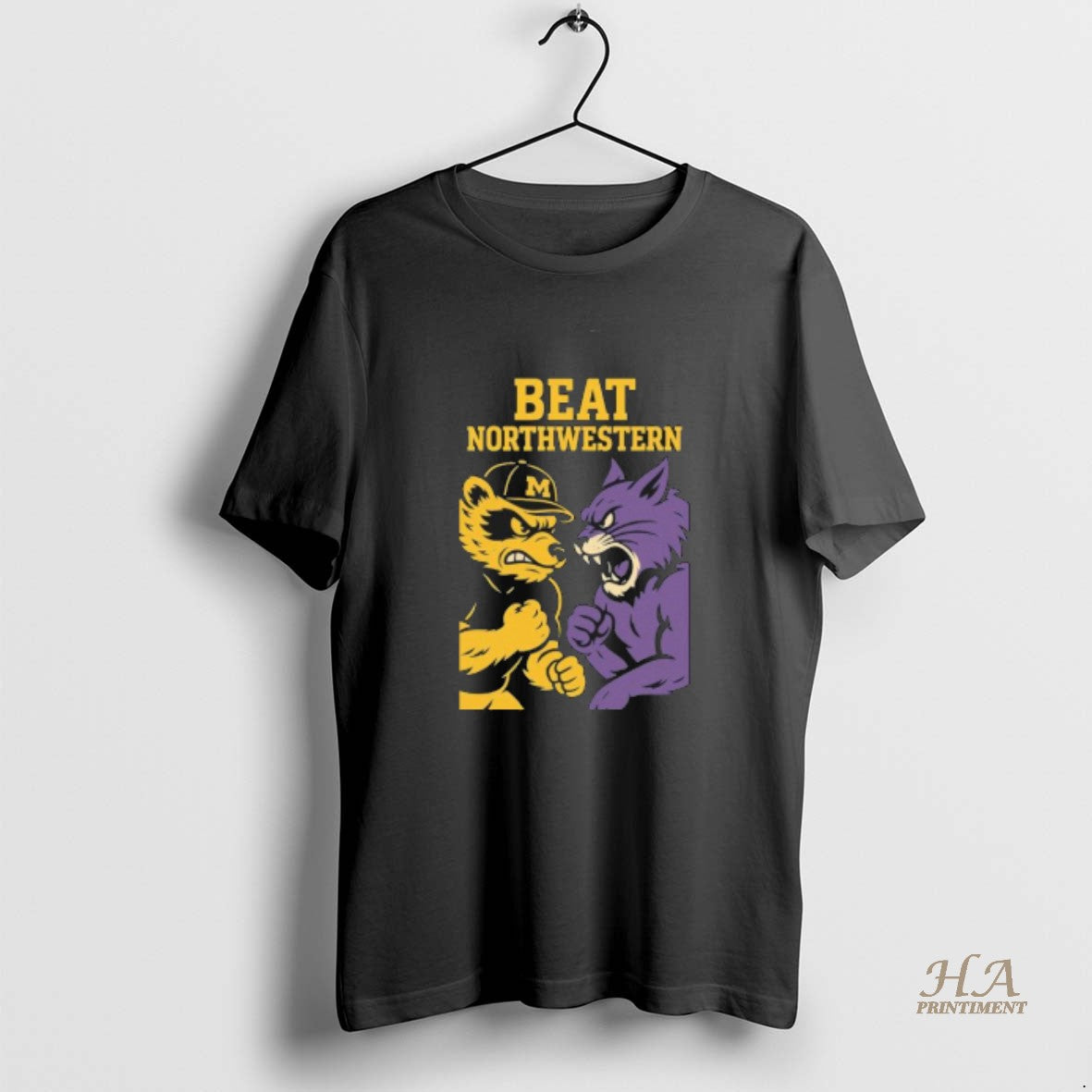 Official Michigan Wolverine Mascot Beat Northwestern Wildcats 2025 Rivalry Shirt Hoodie Sweatshirt | PurePodTees.com
