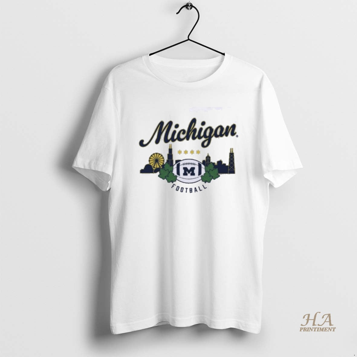 Official Michigan Wolverines Football Chicago Skyline Shirt Hoodie Sweatshirt | PurePodTees.com