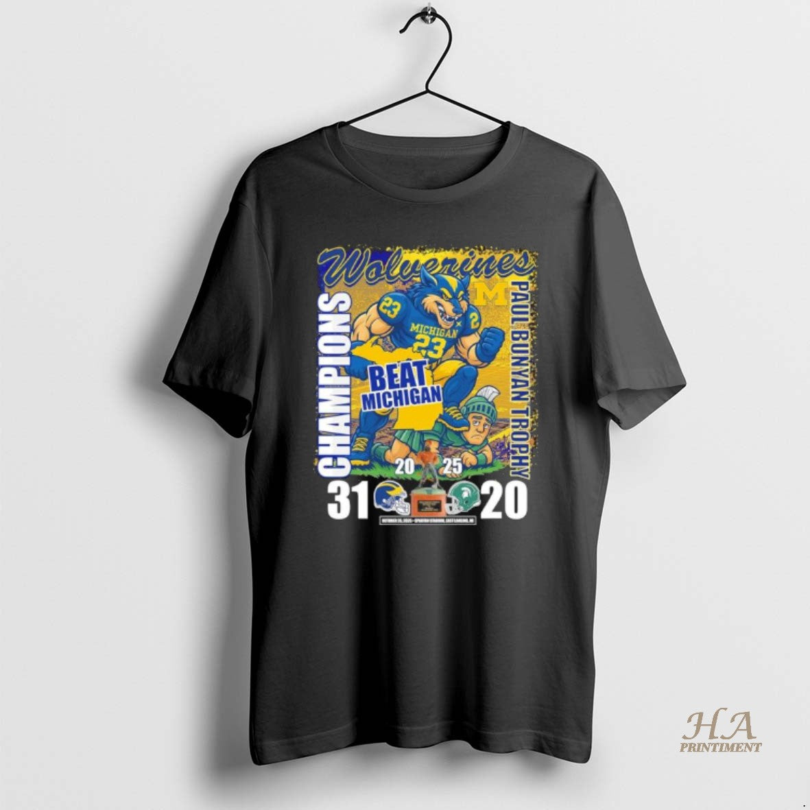 Official Michigan Wolverines Mascot Beat Michigan State 2025 Paul Bunyan Trophy Champions Shirt Hoodie Sweatshirt