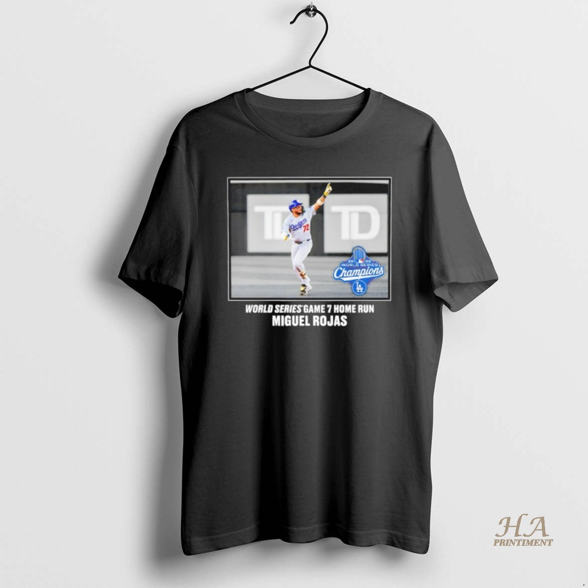 Official Miguel Rojas Los Angeles Dodgers 2025 World Series Game 7 Hone Run Moment Shirt Hoodie Sweatshirt | PurePodTees.com