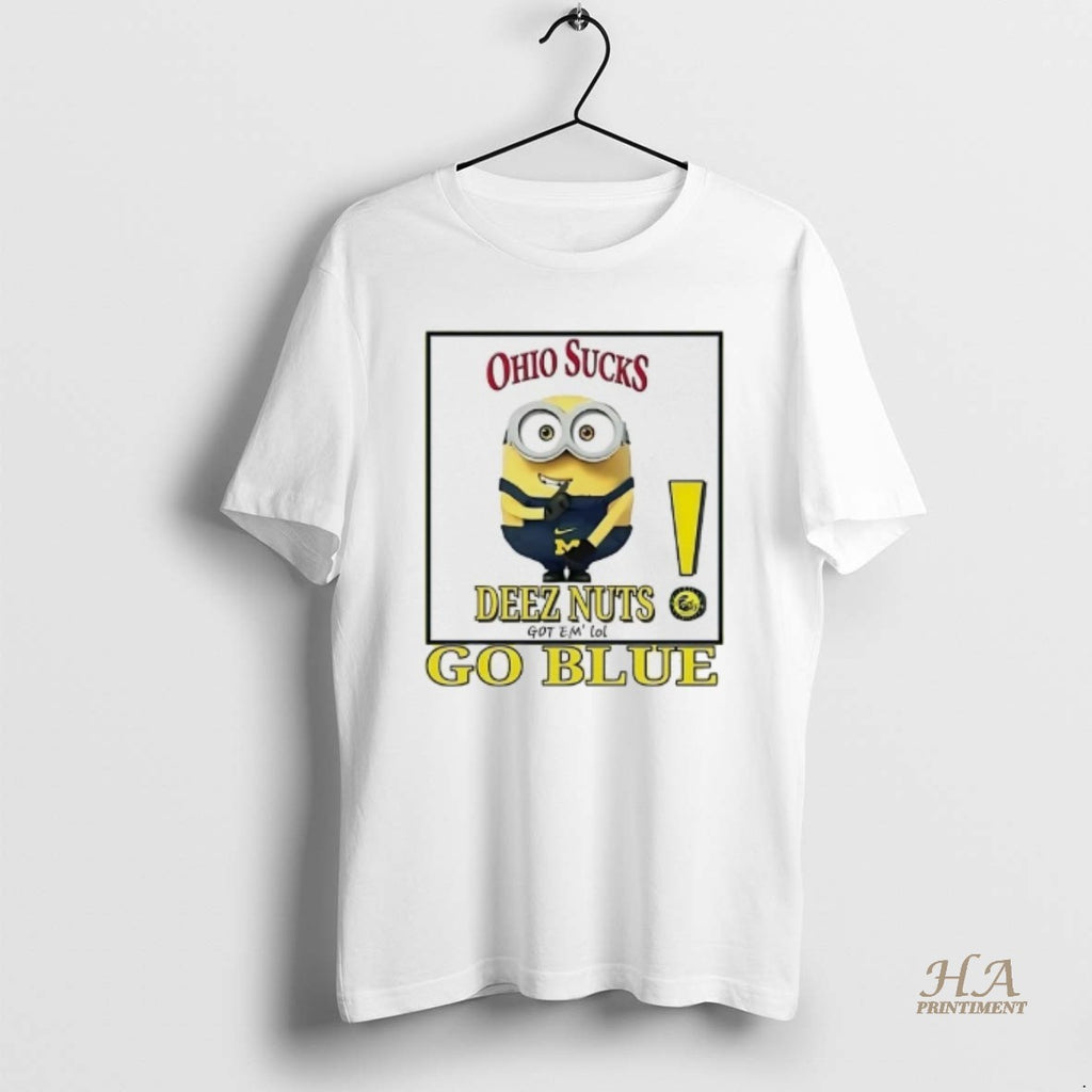 Official Minion Wolverines Go Blue Deez Nut Got Em Ohio State Football Sucks Shirt Hoodie Sweatshirt | PurePodTees.com
