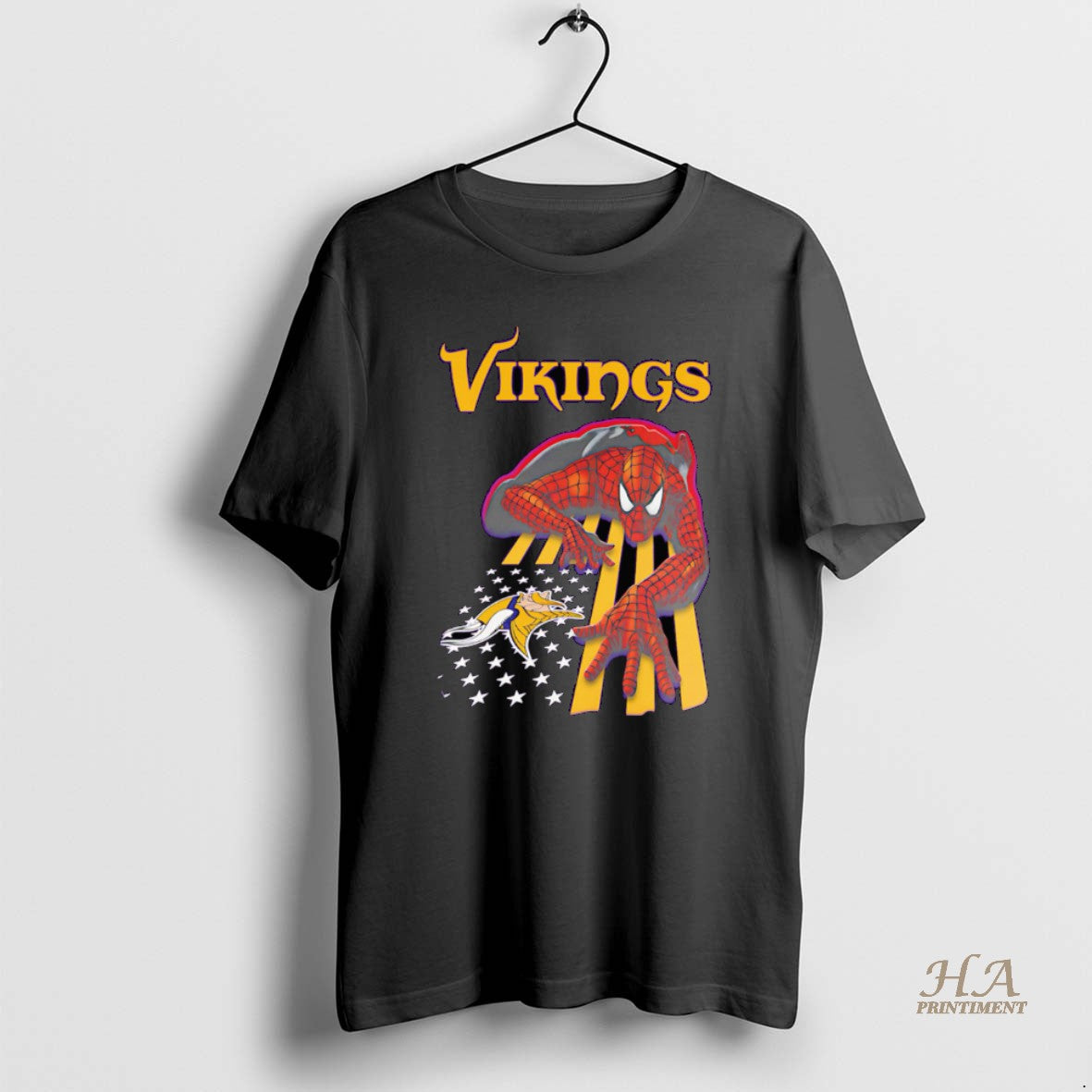 Official Minnesota Vikings Spiderman America Flag Shirt Hoodie Sweatshirt | PurePodTees.com