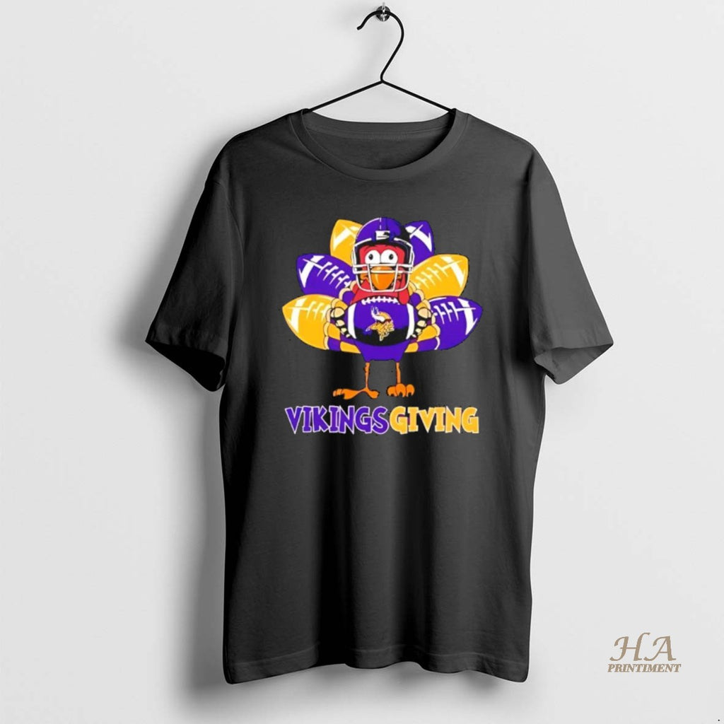 Official Minnesota Vikings Thanksgiving Turkey Black Shirt Hoodie Sweatshirt | PurePodTees.com