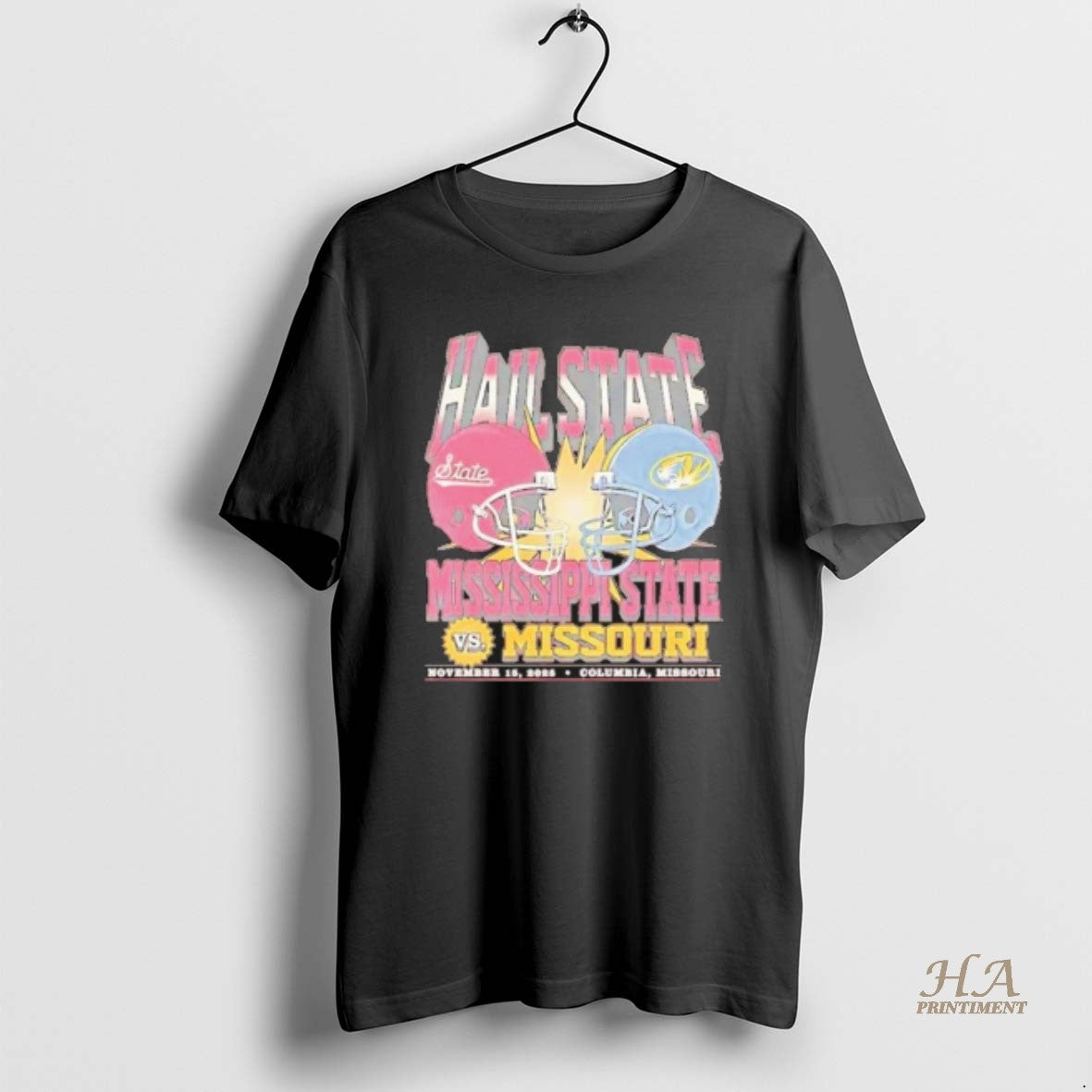 Official Mississippi State Vs Missouri 2025 Hail State Matchup November 15th Shirt Hoodie Sweatshirt | PurePodTees.com