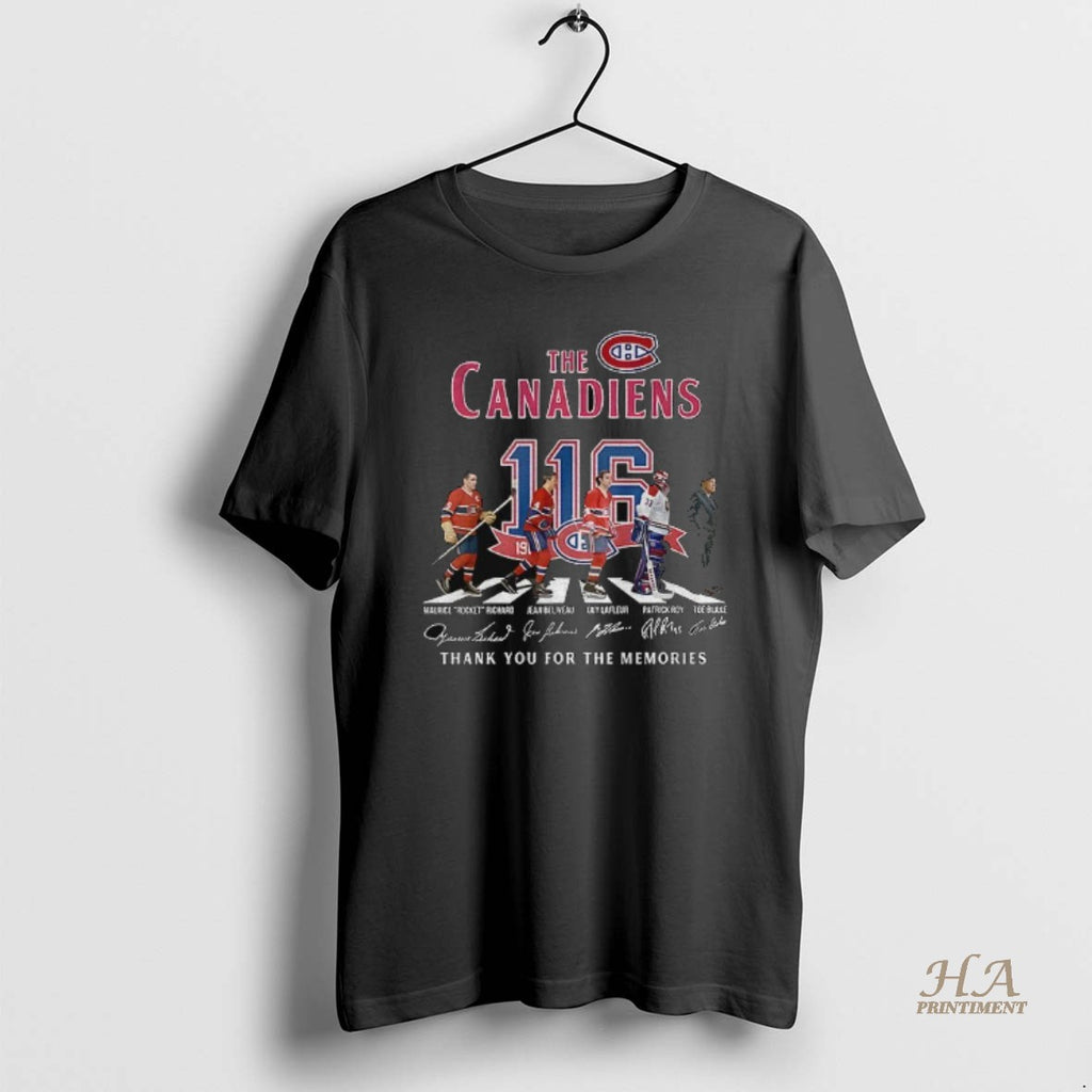Official Montreal Canadiens 116th Anniversary 1909 2025 Abbey Road Thank You For The Memories Signatures Shirt Hoodie...