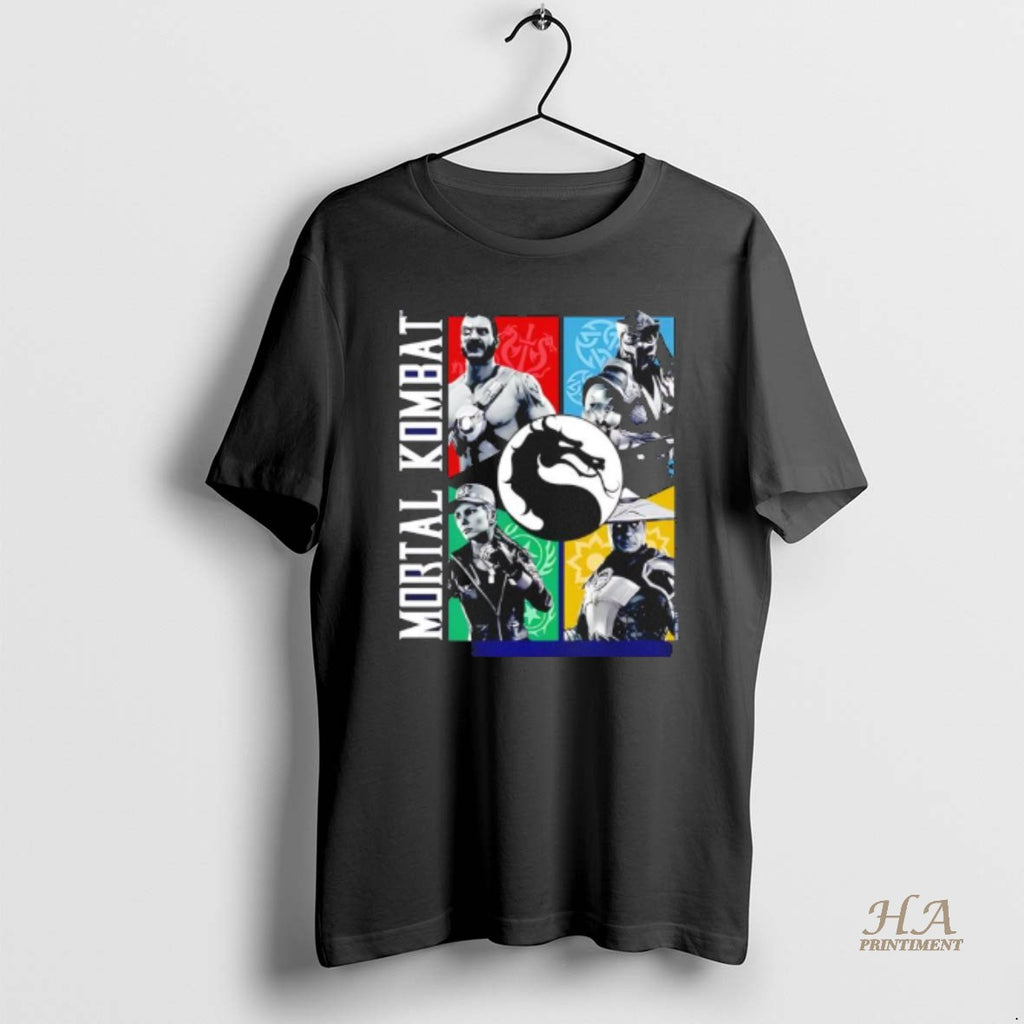 Official Mortal Kombat Character Grid Short Sleeve Graphic Black Shirt Hoodie Sweatshirt | PurePodTees.com