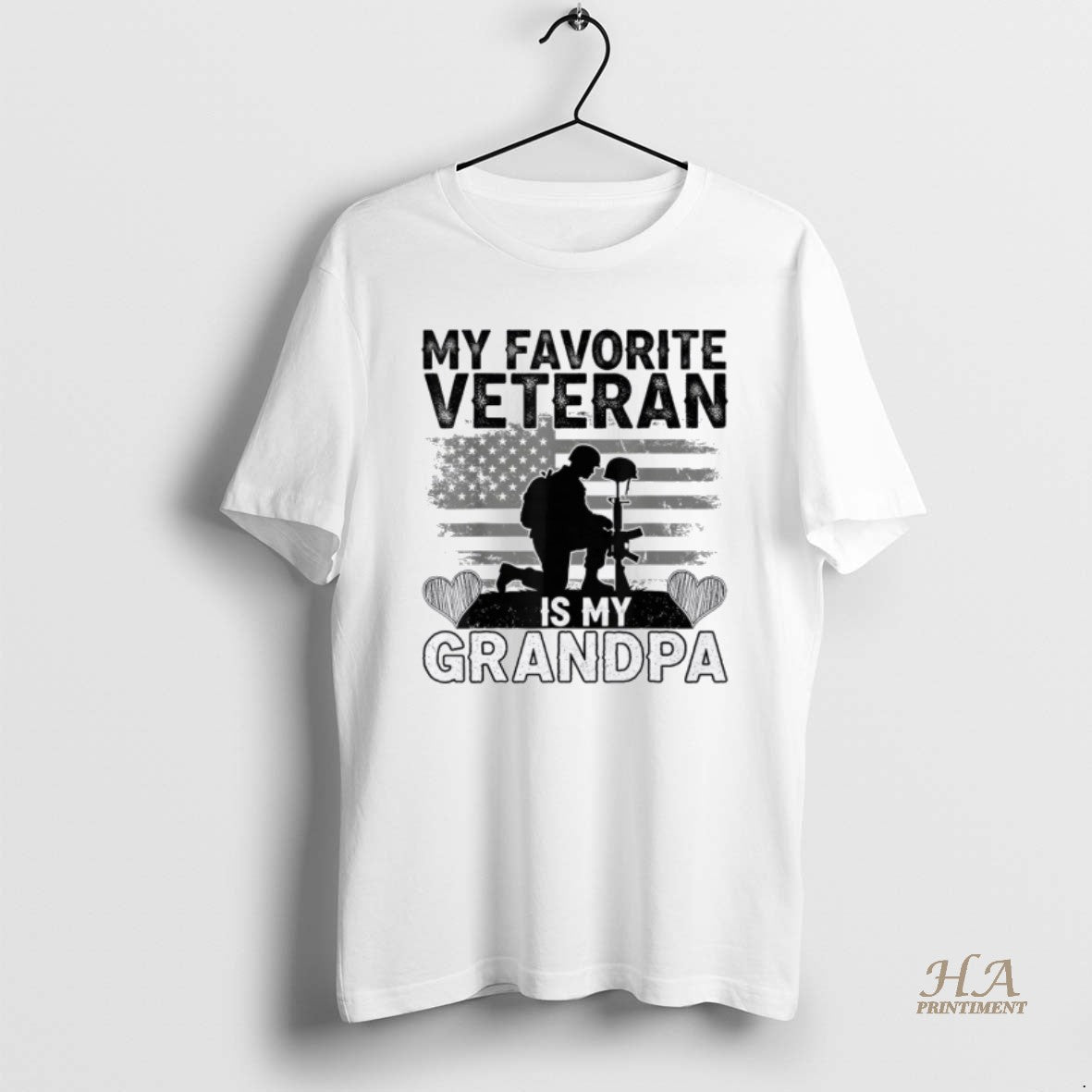 Official My Favorite Veteran Is My Grandpa American Veterans Day Shirt Hoodie Sweatshirt | PurePodTees.com