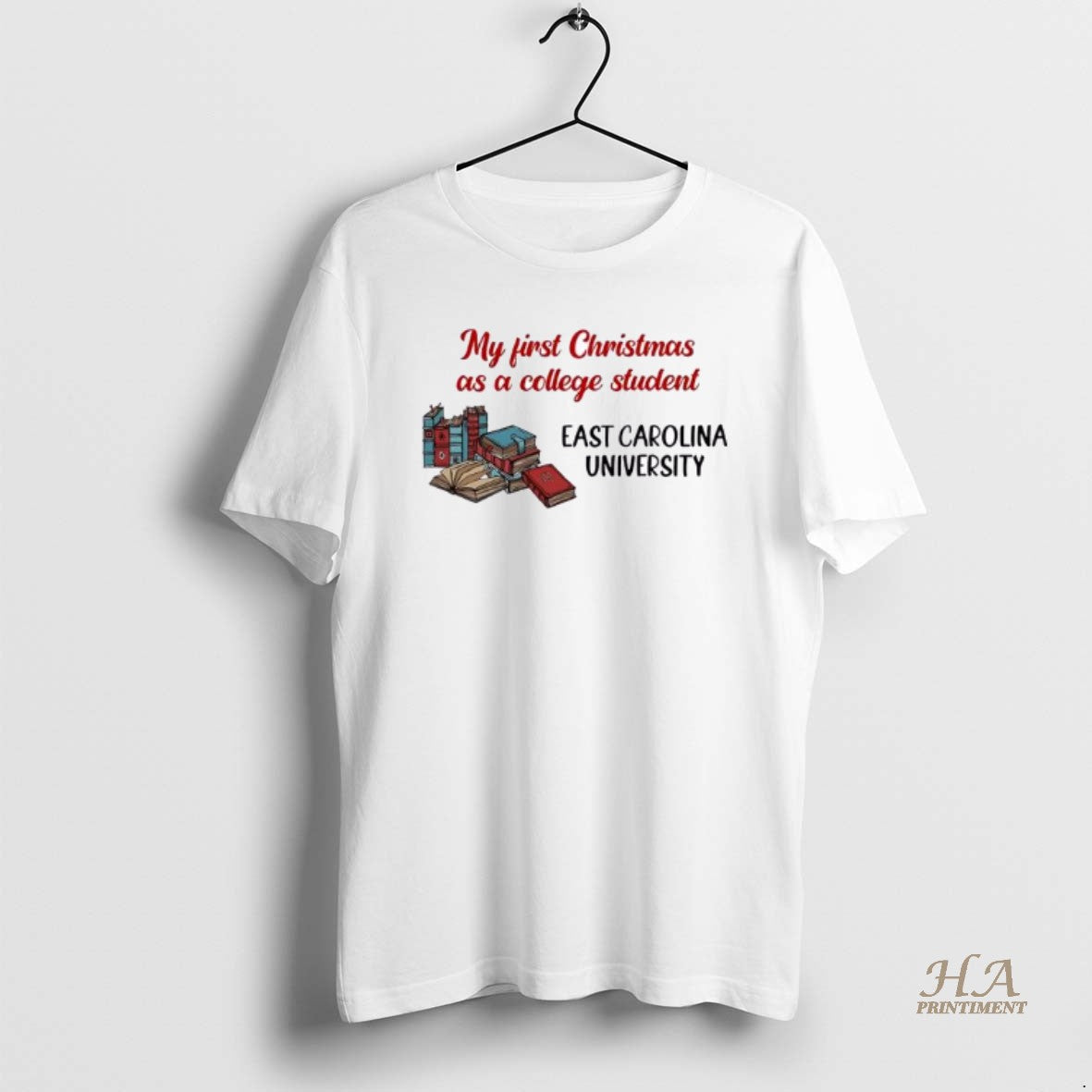 Official My First Christmas As A College Student East Carolina University Personalised Ornaments White Shirt Hoodie...