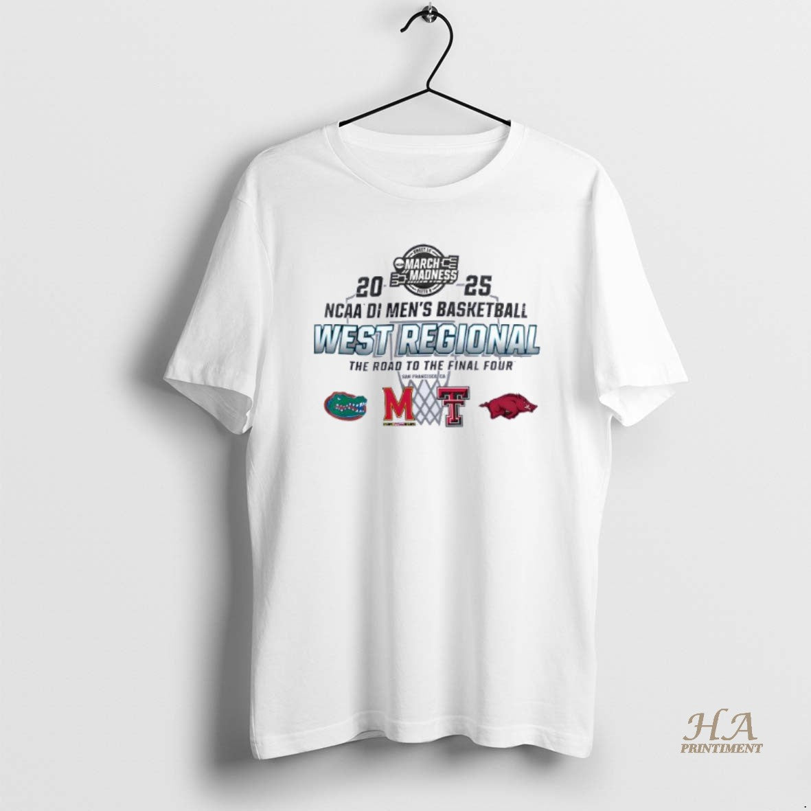 Official Ncaa Di Mens Basketball West Regional San Francisco 2025 The Road To The Final Shirt Hoodie Sweatshirt