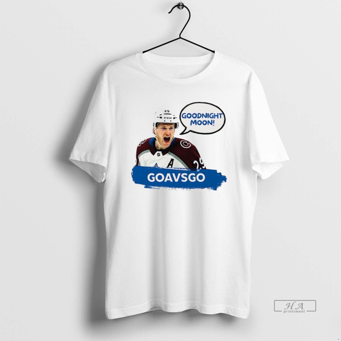 Official Nathan Mackinnon Goavsgo Goodnight Moon Shirt Hoodie Sweatshirt | PurePodTees.com