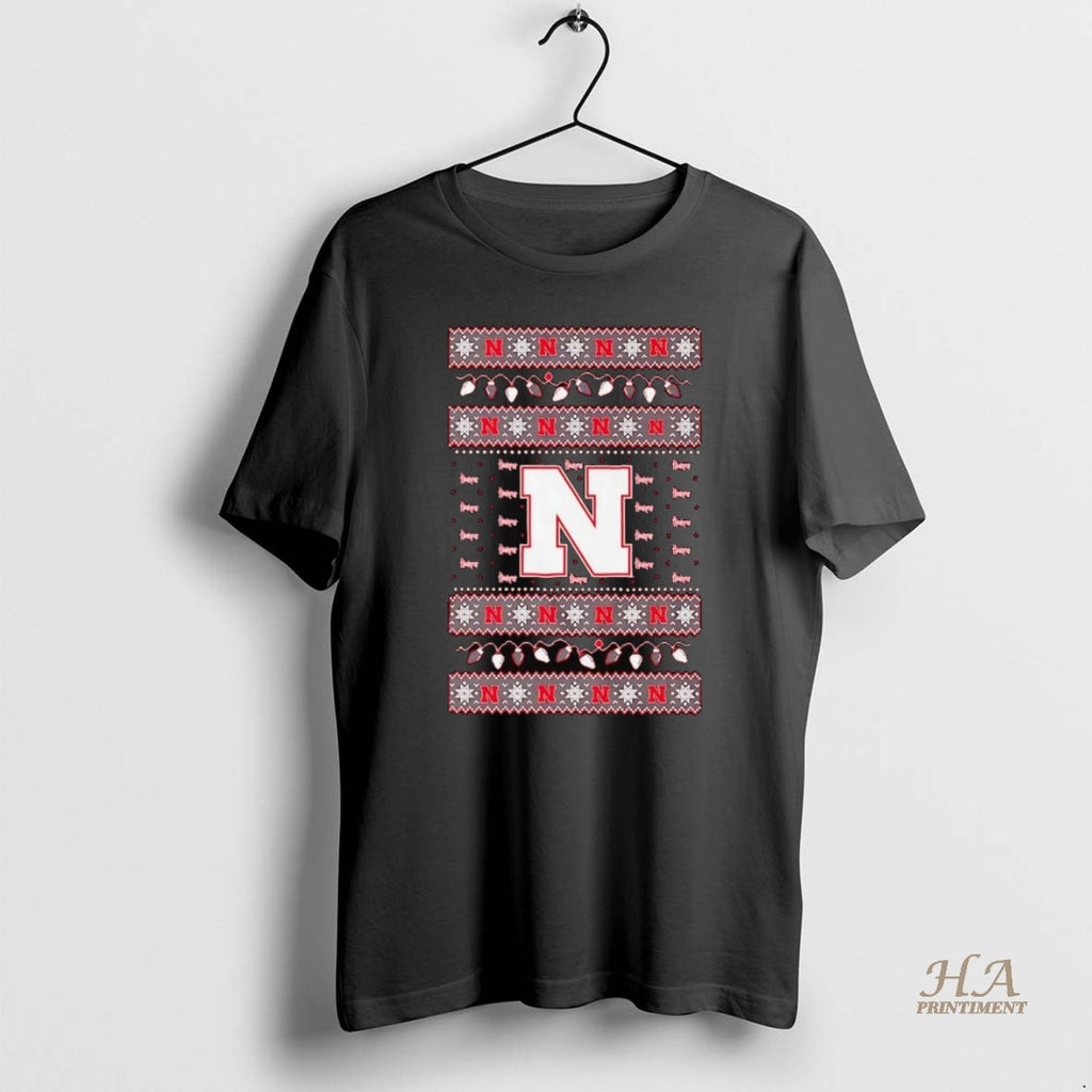 Official Nebraska Cornhuskers Ugly Christmas Light Shirt Hoodie Sweatshirt | PurePodTees.com