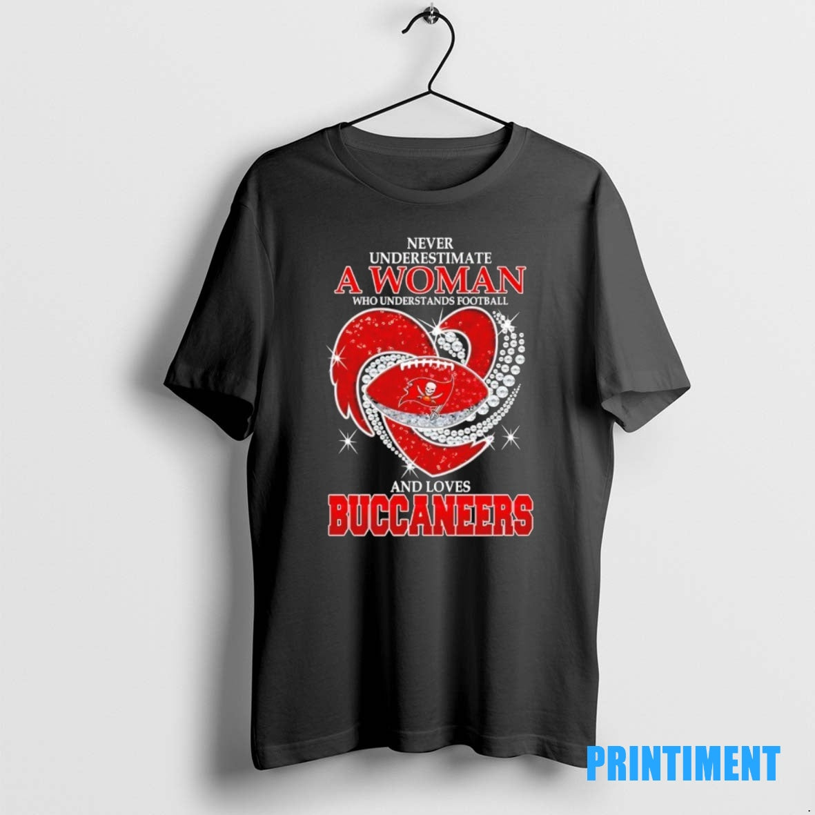 Official Never Underestimate A Woman Who Understands Football And Loves Tampa Bay Buccaneers Football Heart Shirt Hoodie...