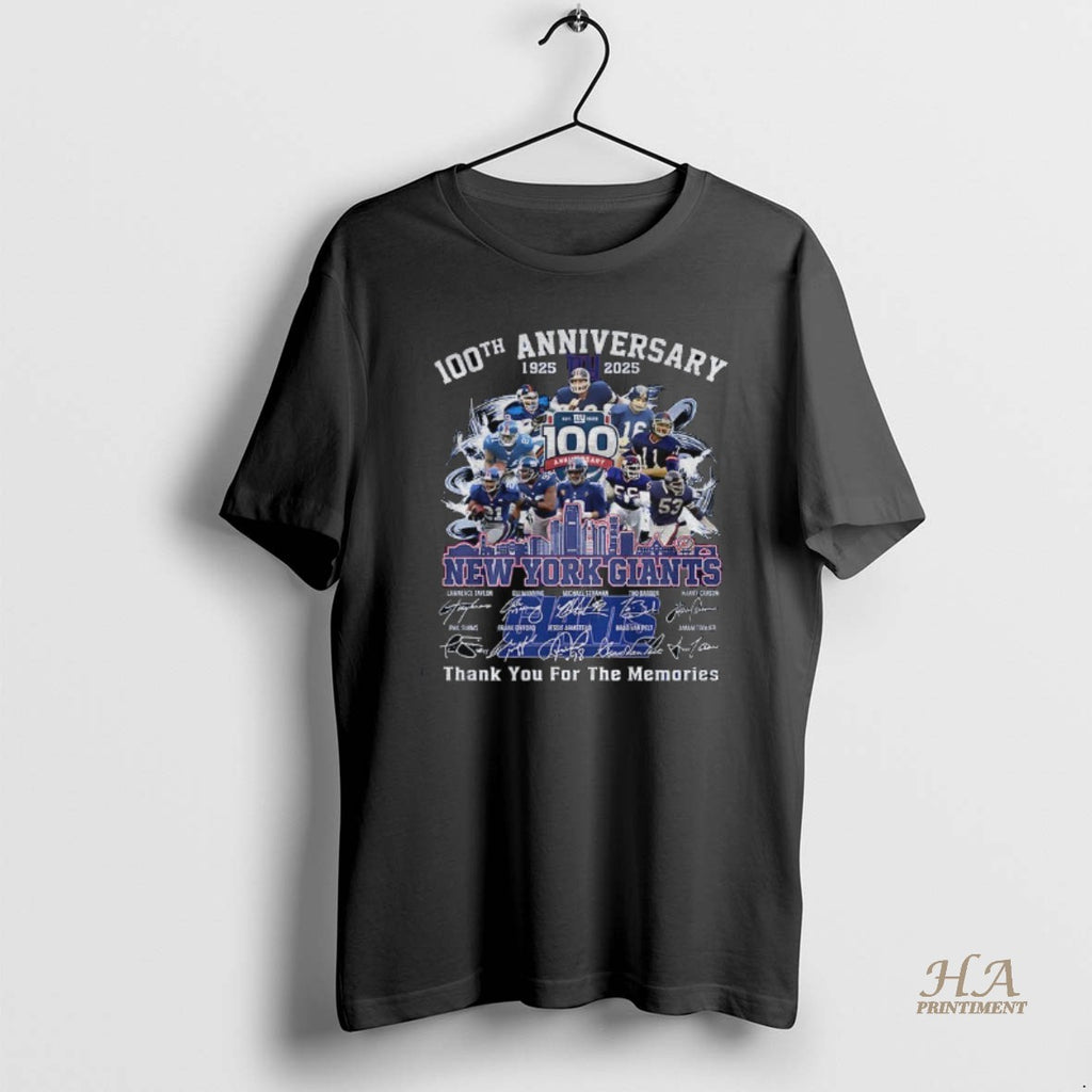 Official New York Giants 100th Anniversary 1925 2025 Our Way Thank You For The Memories Shirt Hoodie Sweatshirt