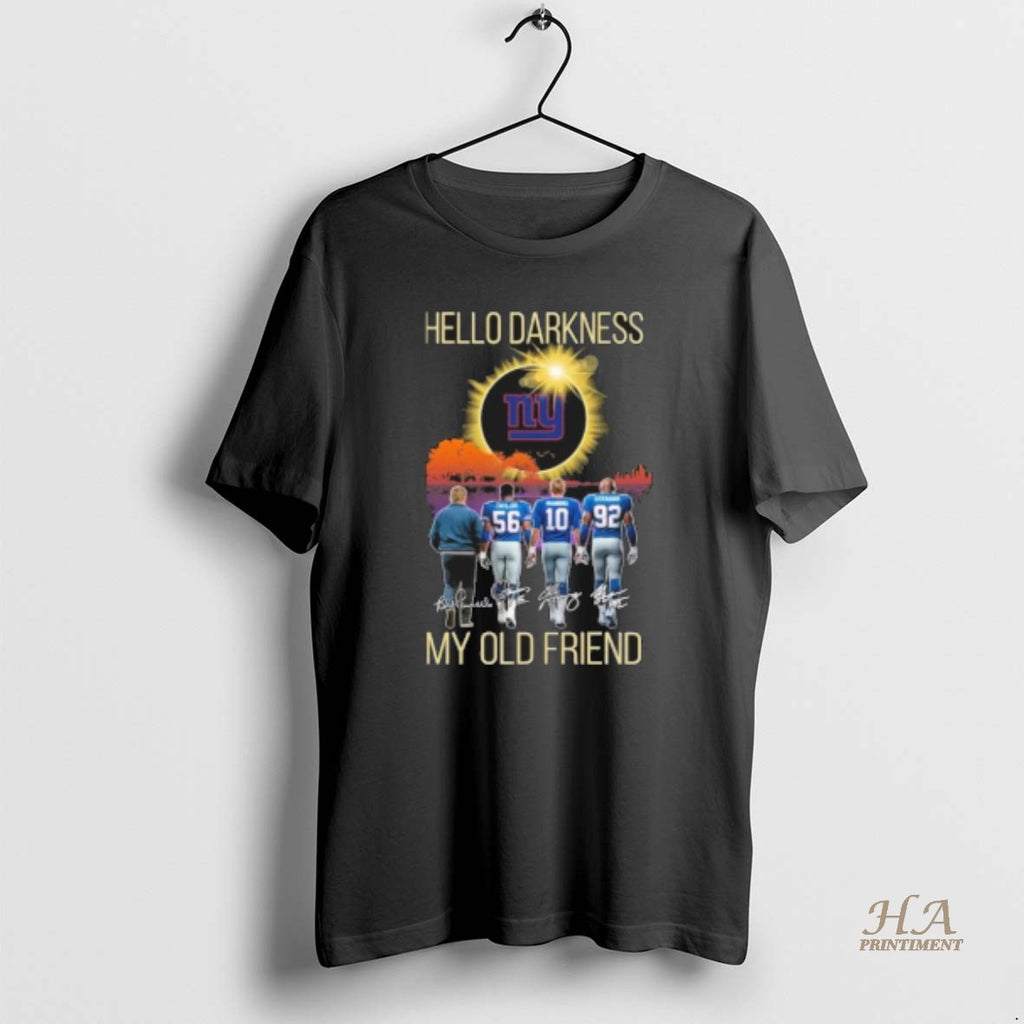 Official New York Giants Hello Darkness My Old Friend Shirt Hoodie Sweatshirt | PurePodTees.com