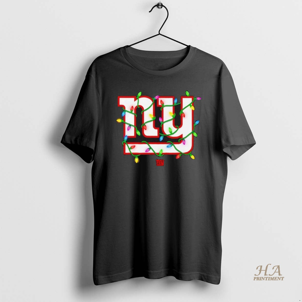 Official New York Giants Logo Holiday Lights Black Shirt Hoodie Sweatshirt | PurePodTees.com