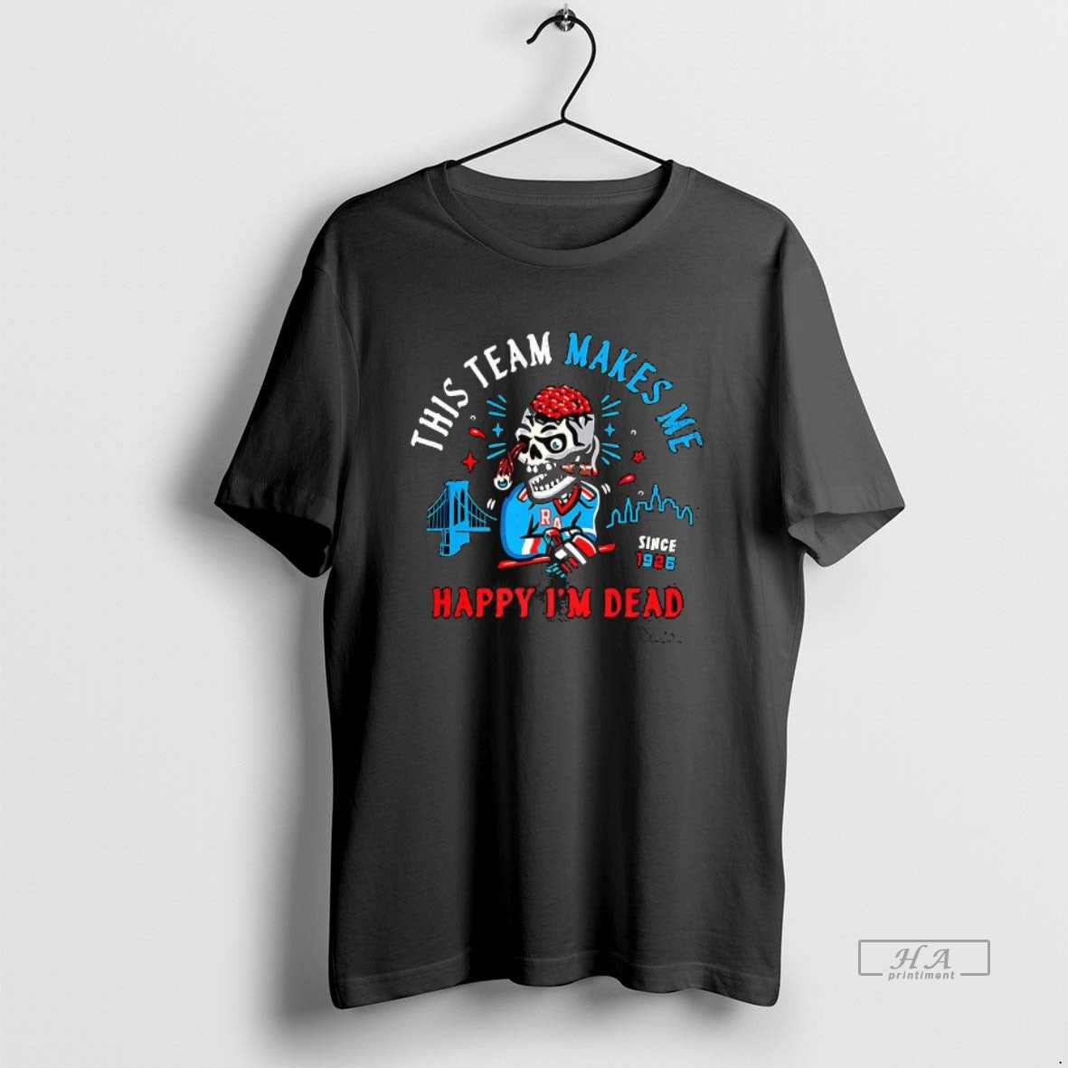 Official New York Rangers Hockey This Team Makes Me Happy Im Dead Since 1926 Halloween Shirt Hoodie Sweatshirt