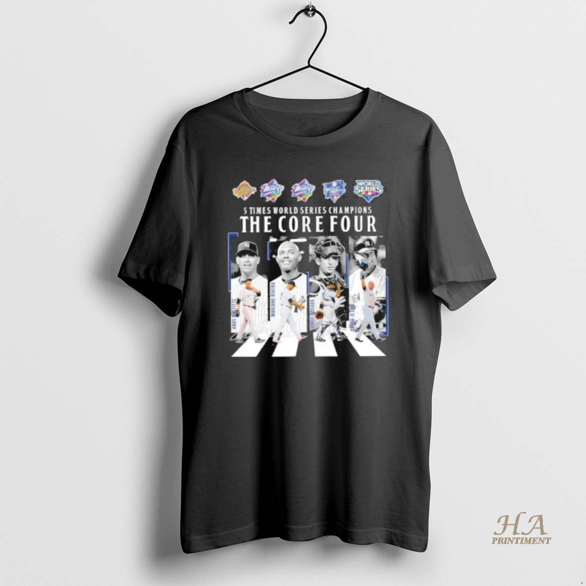 Official New York Yankees 5 Time World Series Champions The Core Four Abbey Road Signatures Shirt Hoodie Sweatshirt
