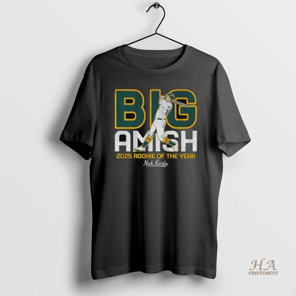 Official Nick Kurtz Oakland Athletics Mlb Baseball Big Amish Rookie Of The Year Shirt Hoodie Sweatshirt | PurePodTees.com