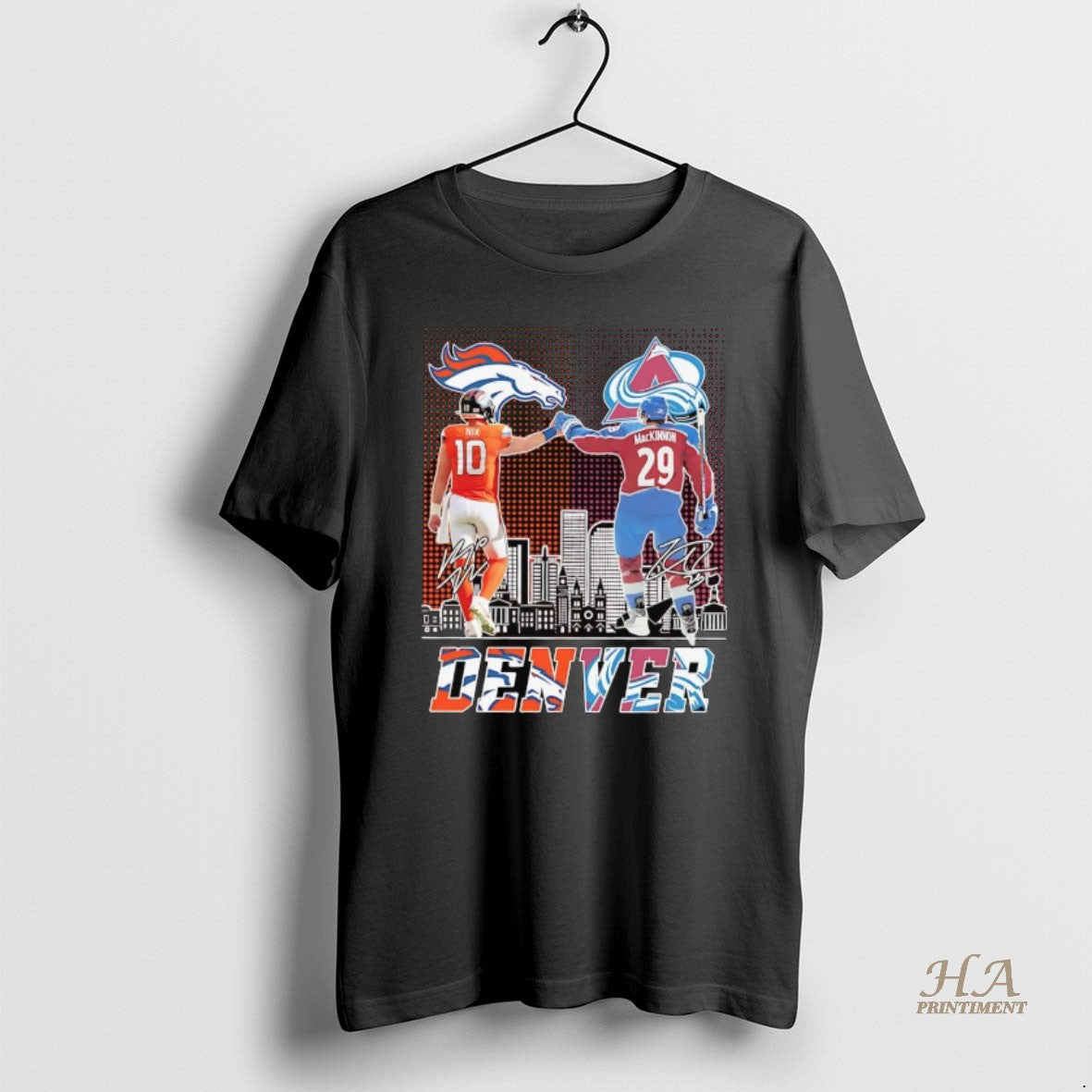 Official Nix And Mackinnon Fist Bump Denver City Skyline Shirt Hoodie Sweatshirt | PurePodTees.com