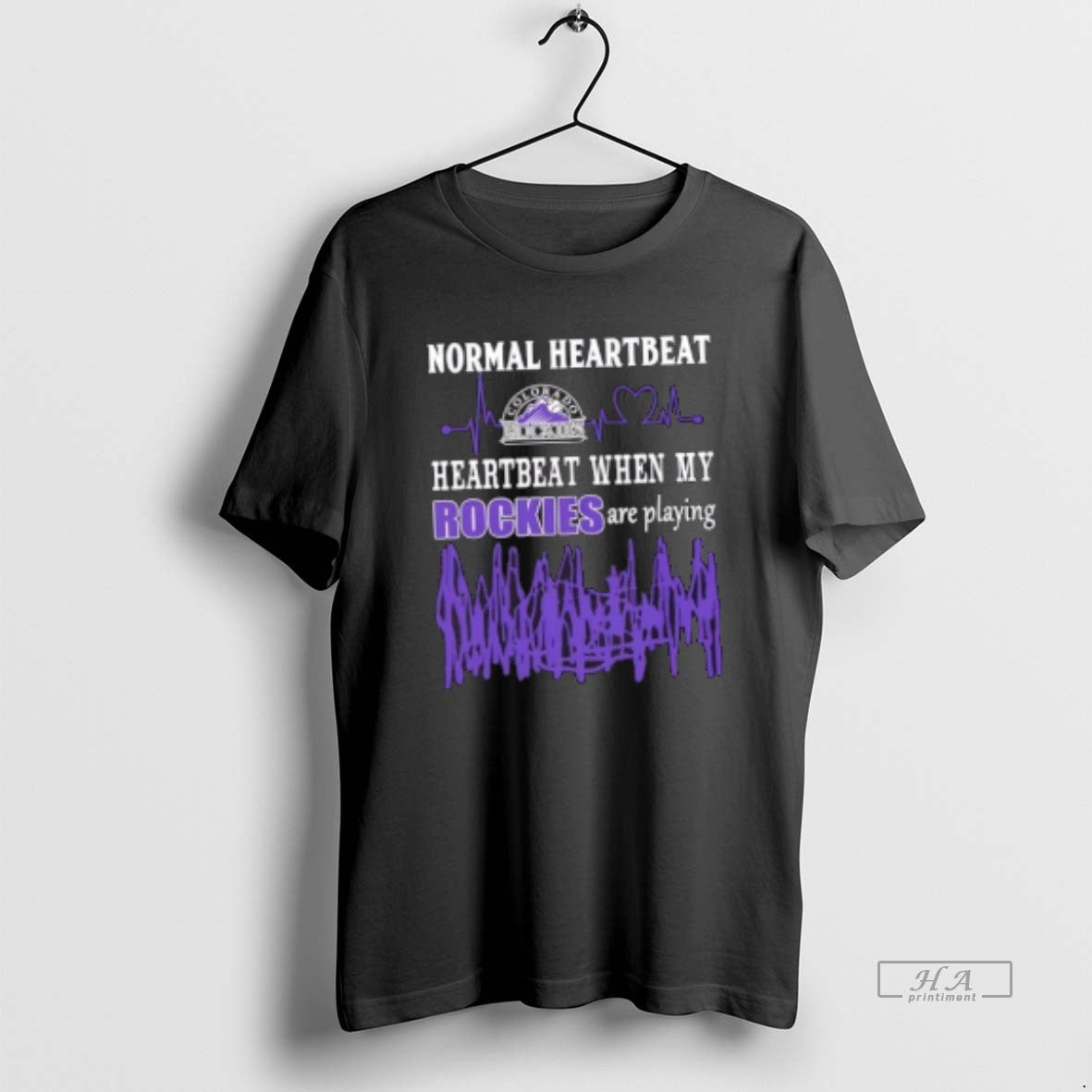 Official Normal Heartbeat Heartbeat When My Colorado Rockies Baseball Are Playing Shirt Hoodie Sweatshirt | PurePodTees.com