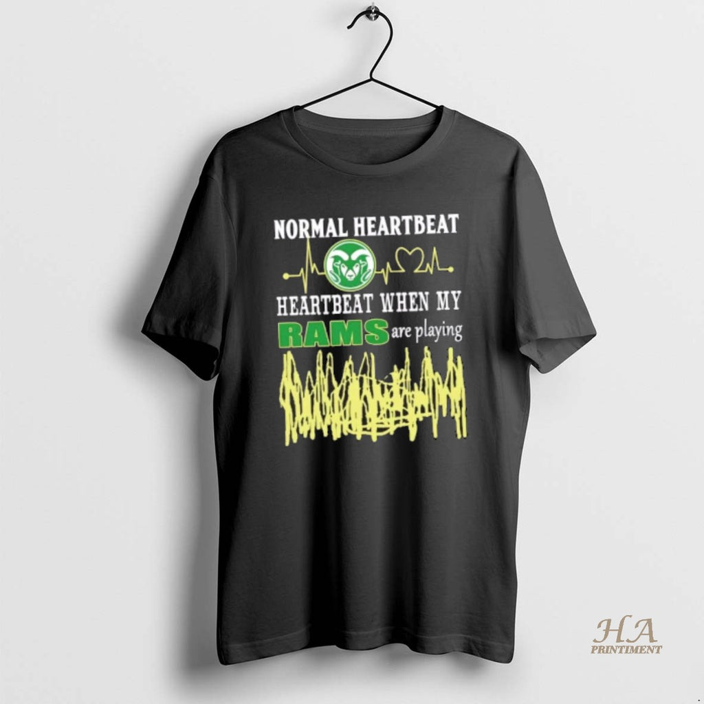 Official Normal Heartbeat Heartbeat When My Colorado State Rams Are Playing Shirt Hoodie Sweatshirt | PurePodTees.com