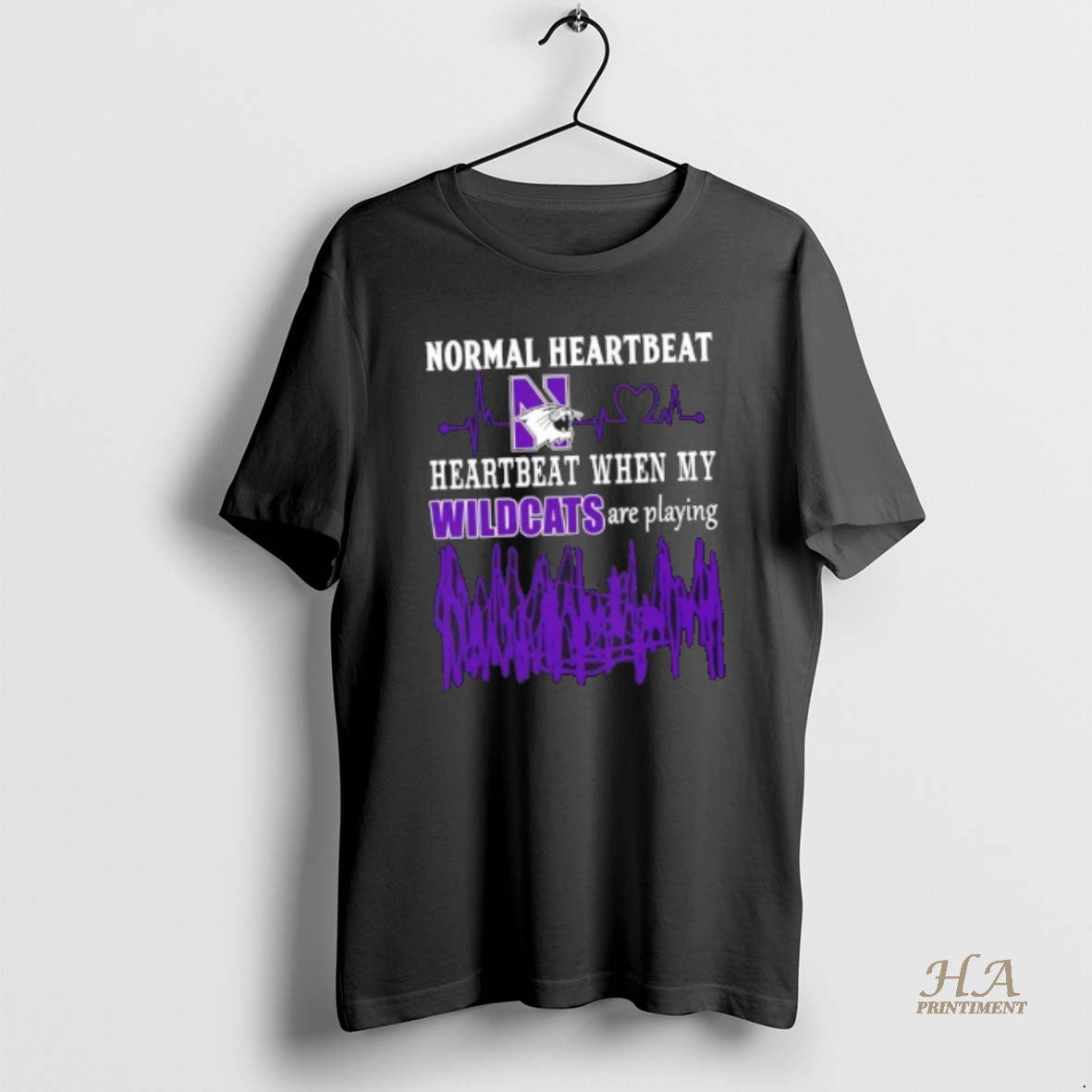Official Normal Heartbeat Heartbeat When My Northwestern Wildcats Football Are Playing Shirt Hoodie Sweatshirt