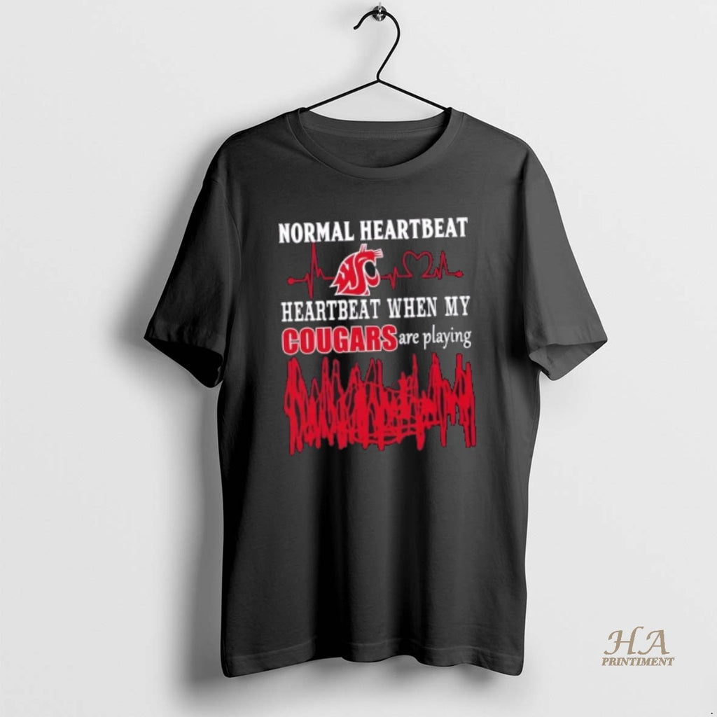 Official Normal Heartbeat Heartbeat When My Washington State Cougars Football Are Playing Shirt Hoodie Sweatshirt