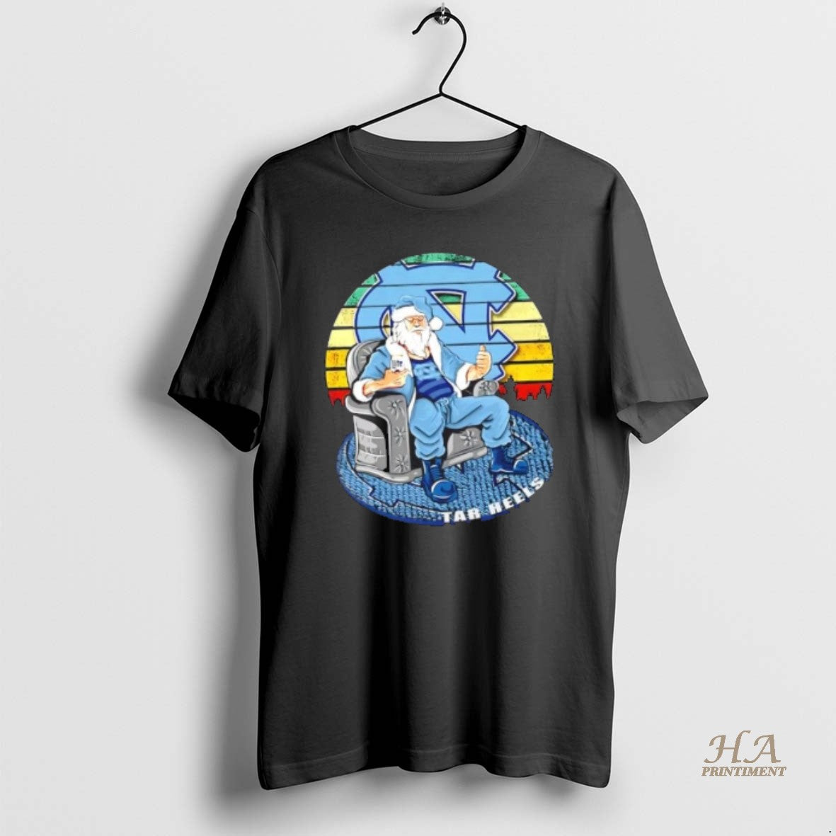 Official North Carolina Tar Heels X Santa Claus Christmas Vintage Shirt Hoodie Sweatshirt | PurePodTees.com
