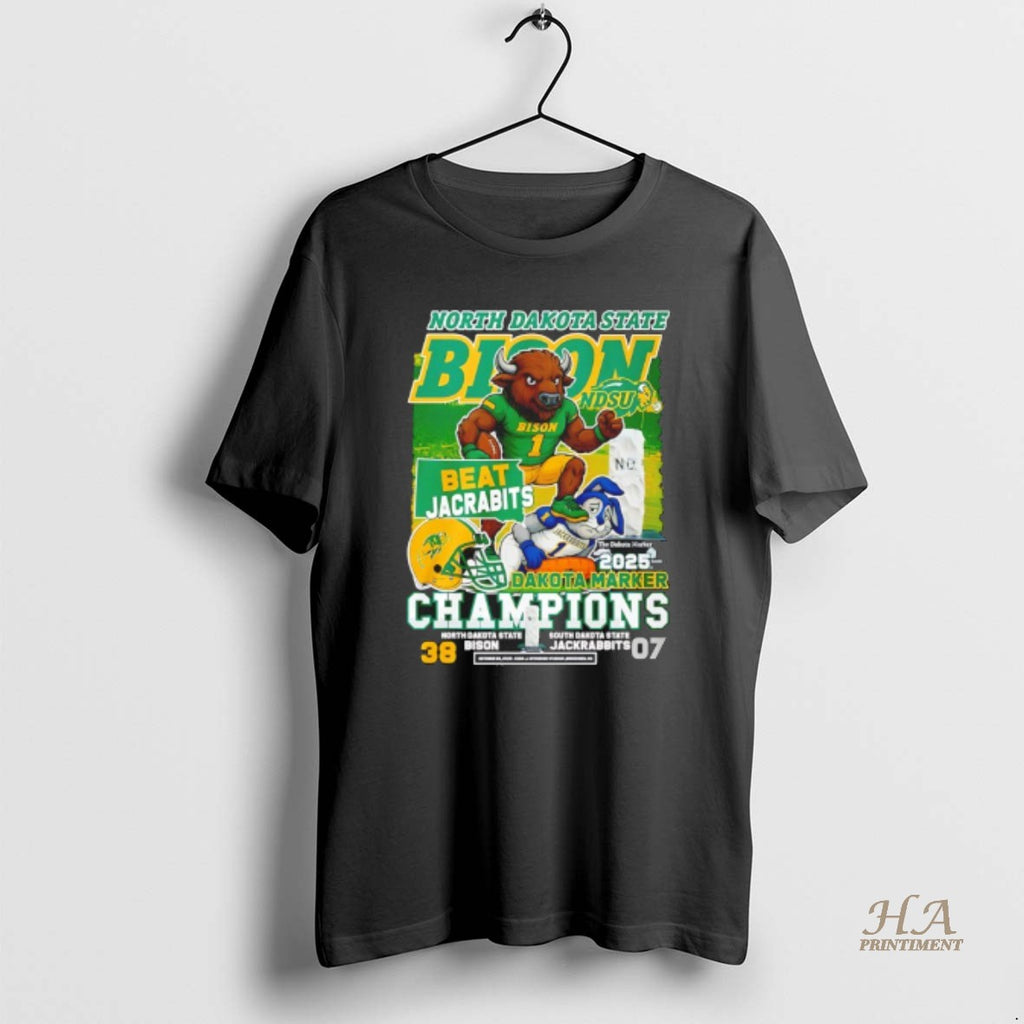 Official North Dakota State Bison Dakota Marker Champions 2025 Mascot Shirt Hoodie Sweatshirt | PurePodTees.com