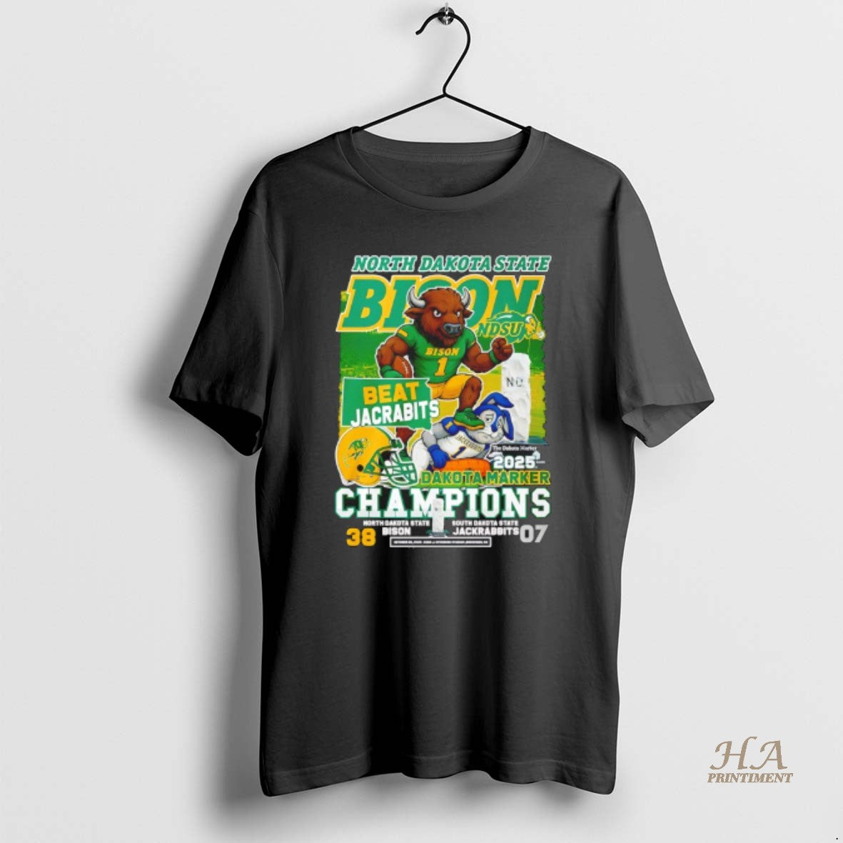 Official North Dakota State Bison Dakota Marker Champions 2025 Mascot Shirt Hoodie Sweatshirt | PurePodTees.com