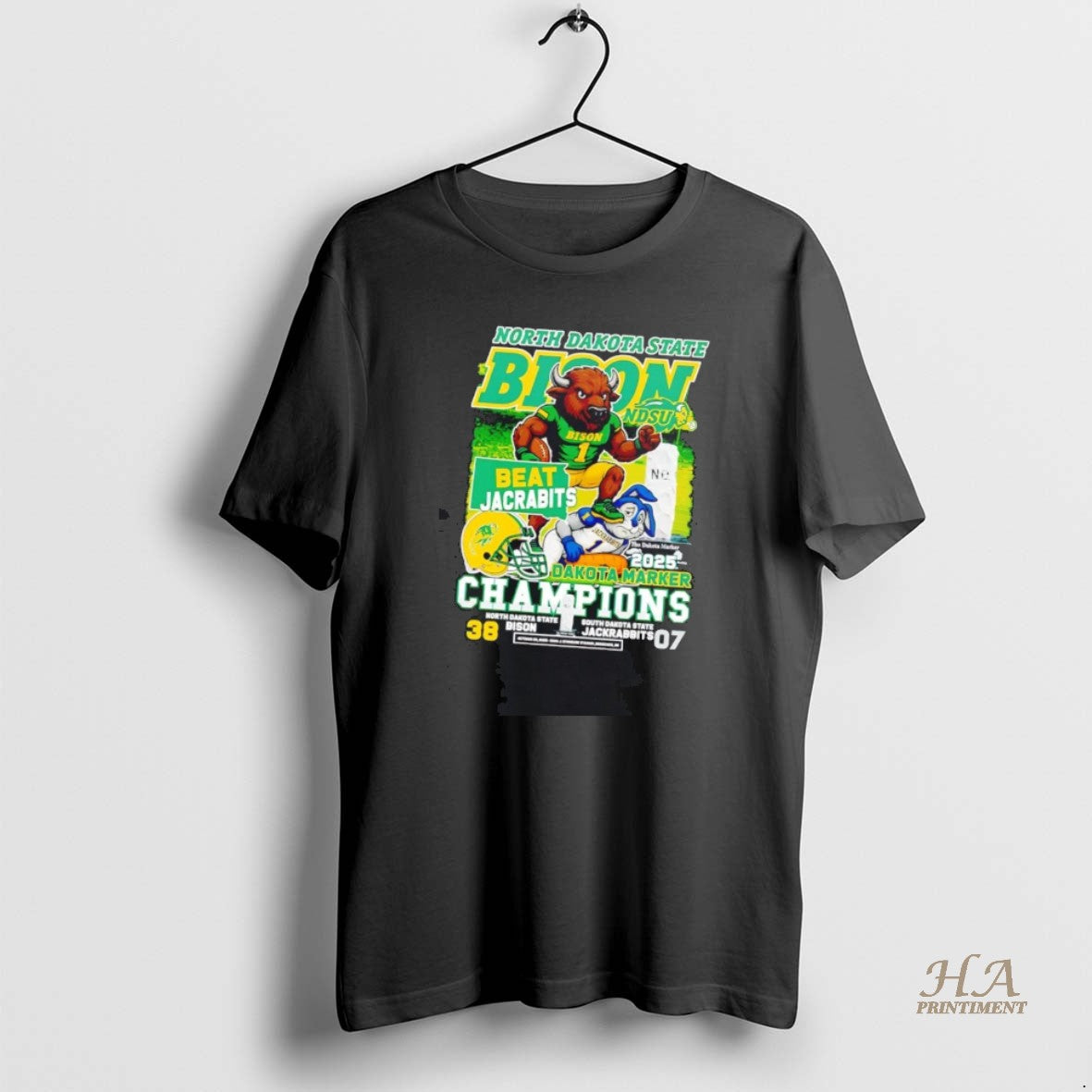 Official North Dakota State Bison Beat Jackrabbits 2025 Dakota Marker Champions Shirt Hoodie Sweatshirt | PurePodTees.com