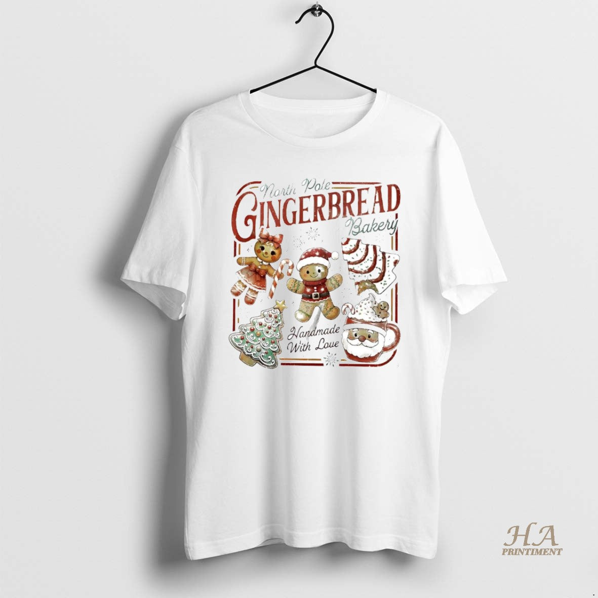 Official North Pole Gingerbread Bakery Handmade With Love Christmas Shirt Hoodie Sweatshirt | PurePodTees.com