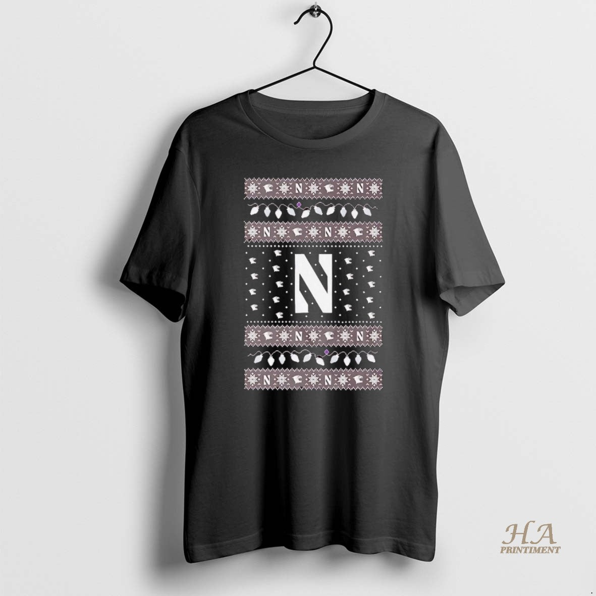 Official Northwestern Wildcats Ugly Christmas Light Shirt Hoodie Sweatshirt | PurePodTees.com