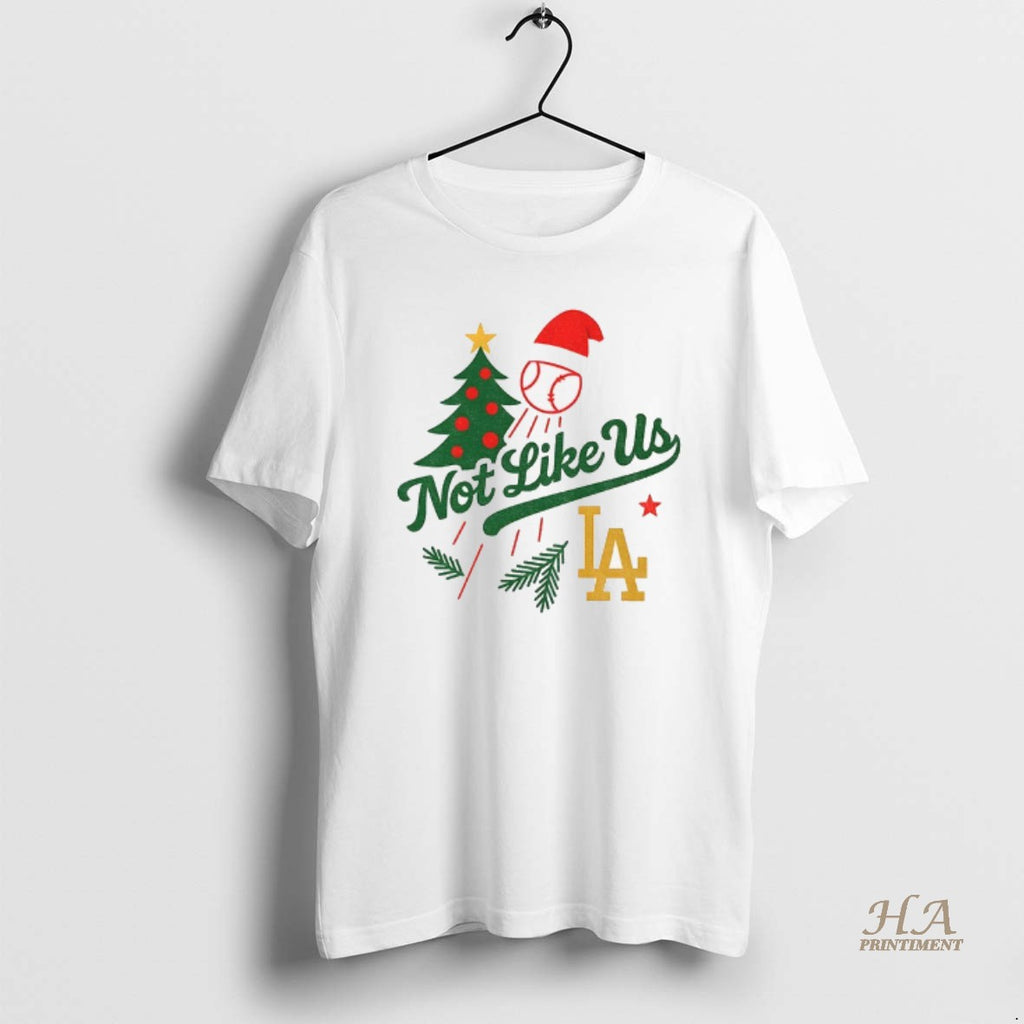 Official Not Like Us Santa Hat Los Angeles Dodgers Mlb Baseball Merry Christmas Shirt Hoodie Sweatshirt | PurePodTees.com