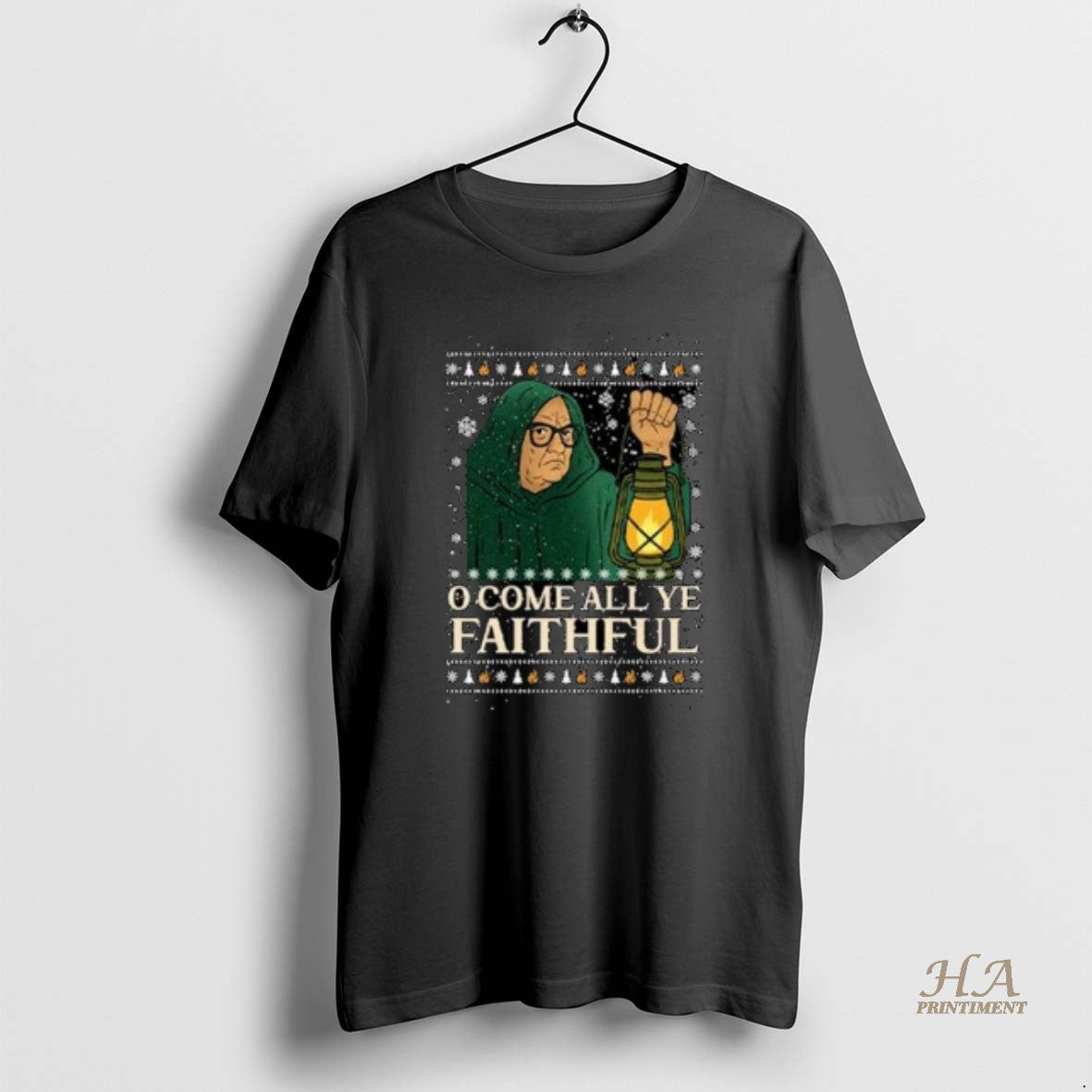 Official O Come All Ye Faithful Christmas Circle Black Shirt Hoodie Sweatshirt | PurePodTees.com